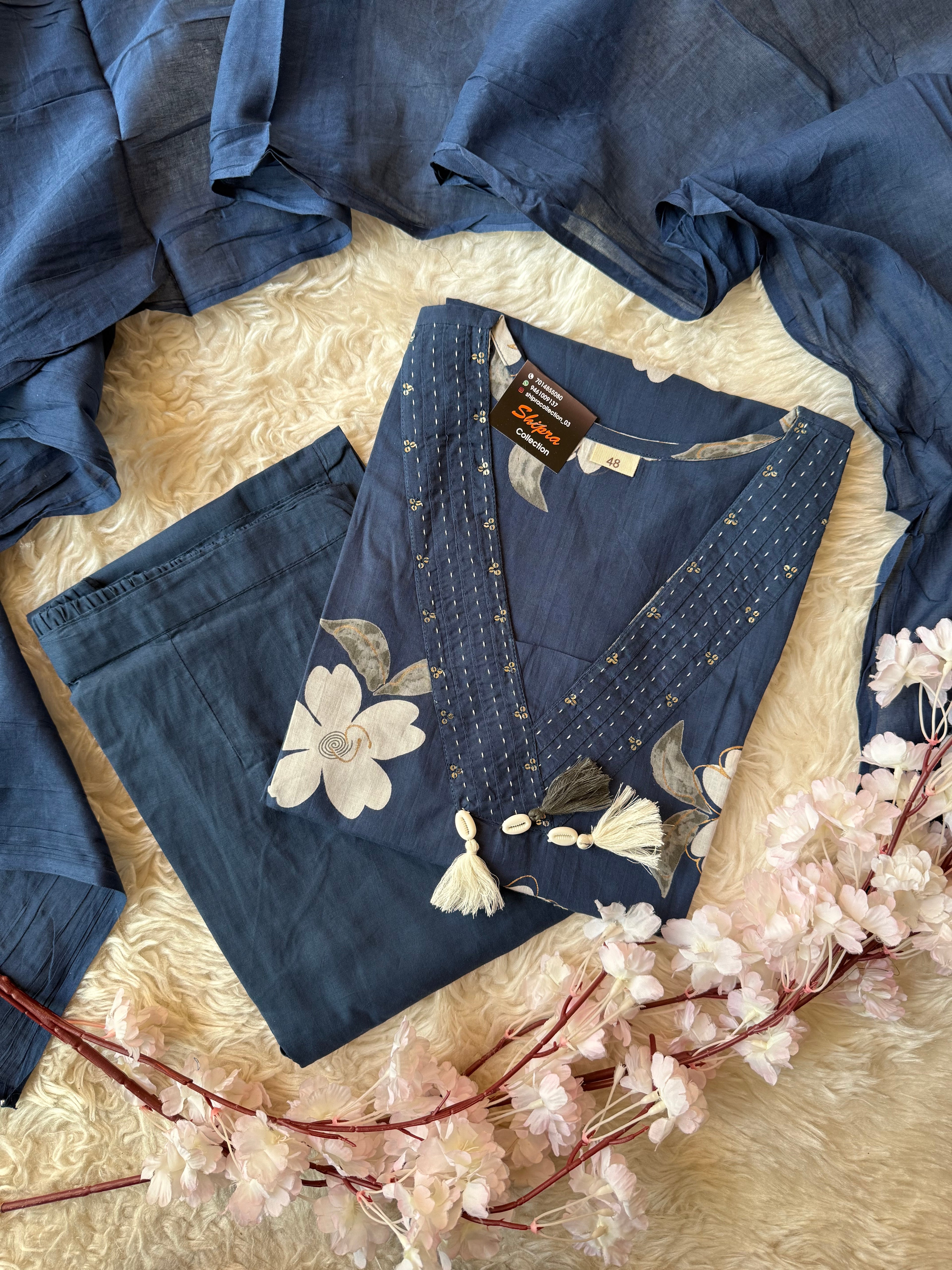 Premium Cotton Kurti Pant Dupatta Set