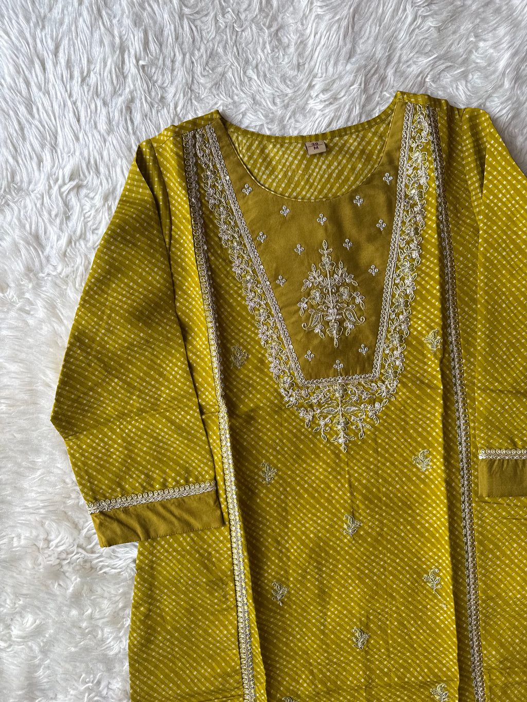 Pure Muslin Silk Kurti Pant Dupatta Set
