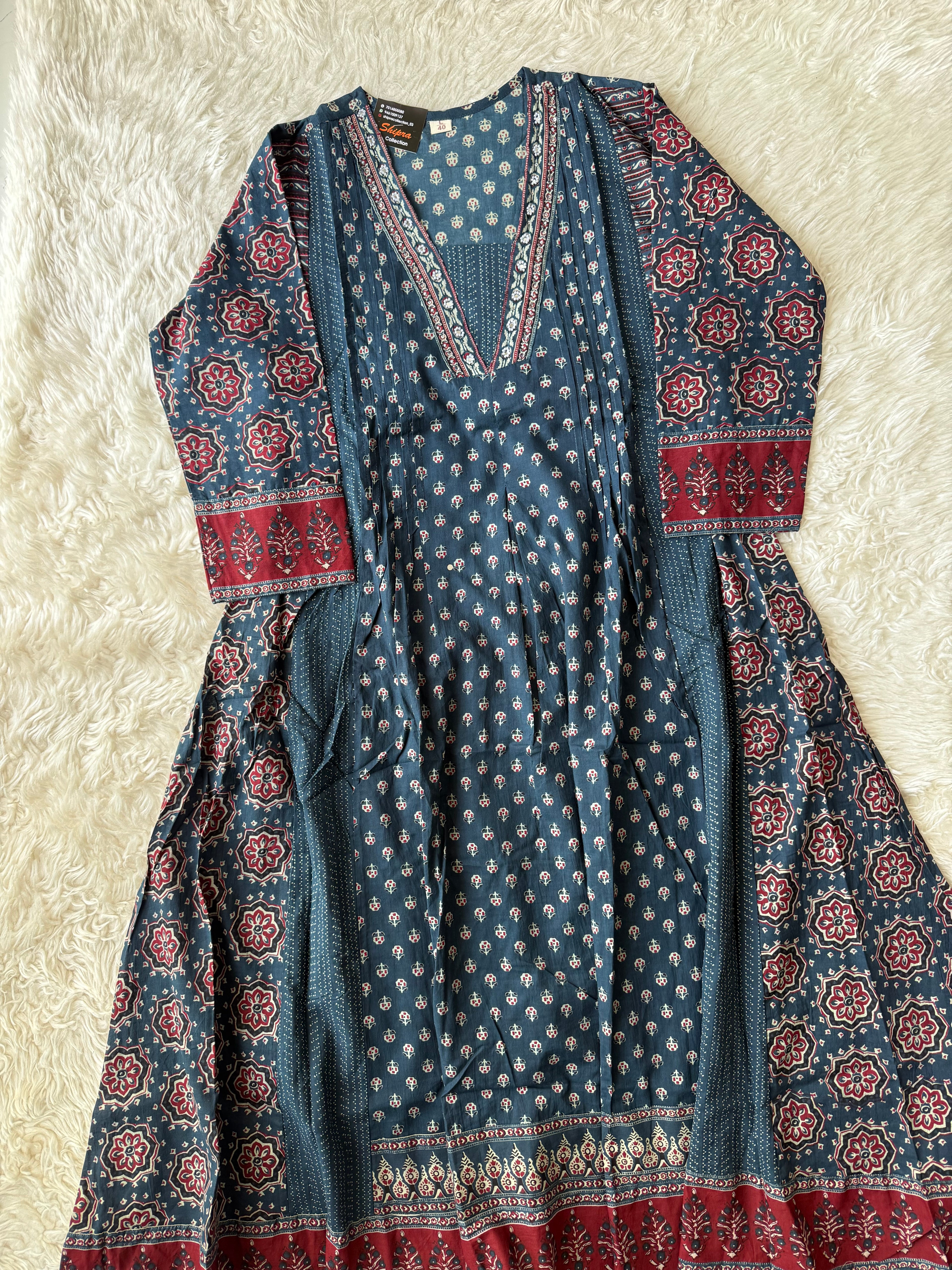 Premium Cotton Kurti plazo Dupatta Set
