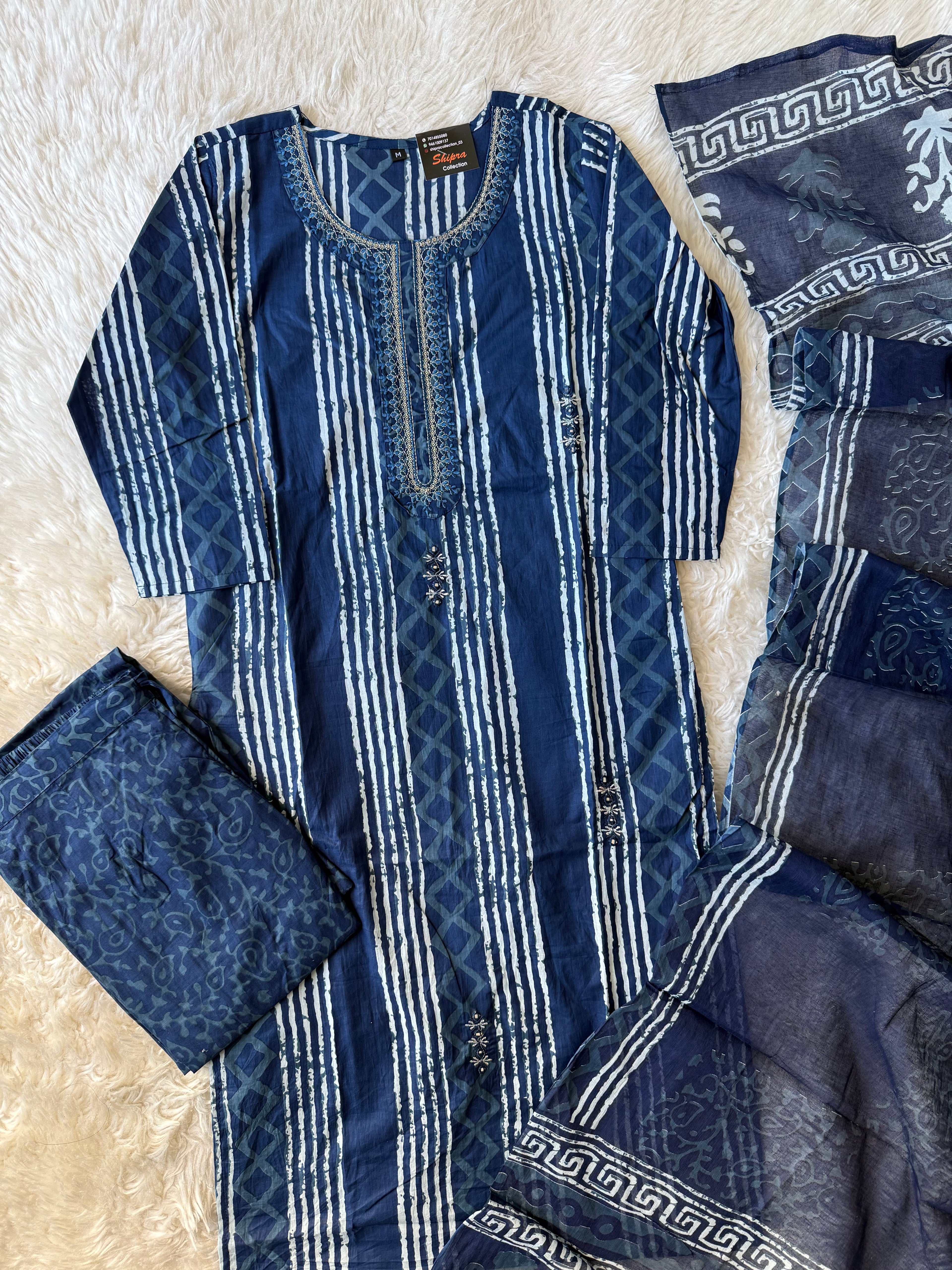 Best Seller ✅ Pure Cotton Kurti Pant Dupatta Set