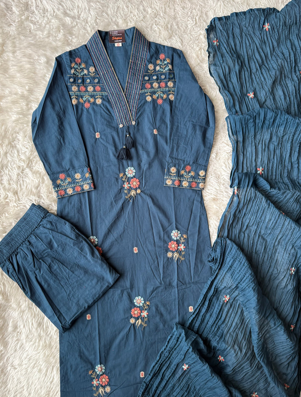 Premium Cotton Kurti Pant Dupatta Set