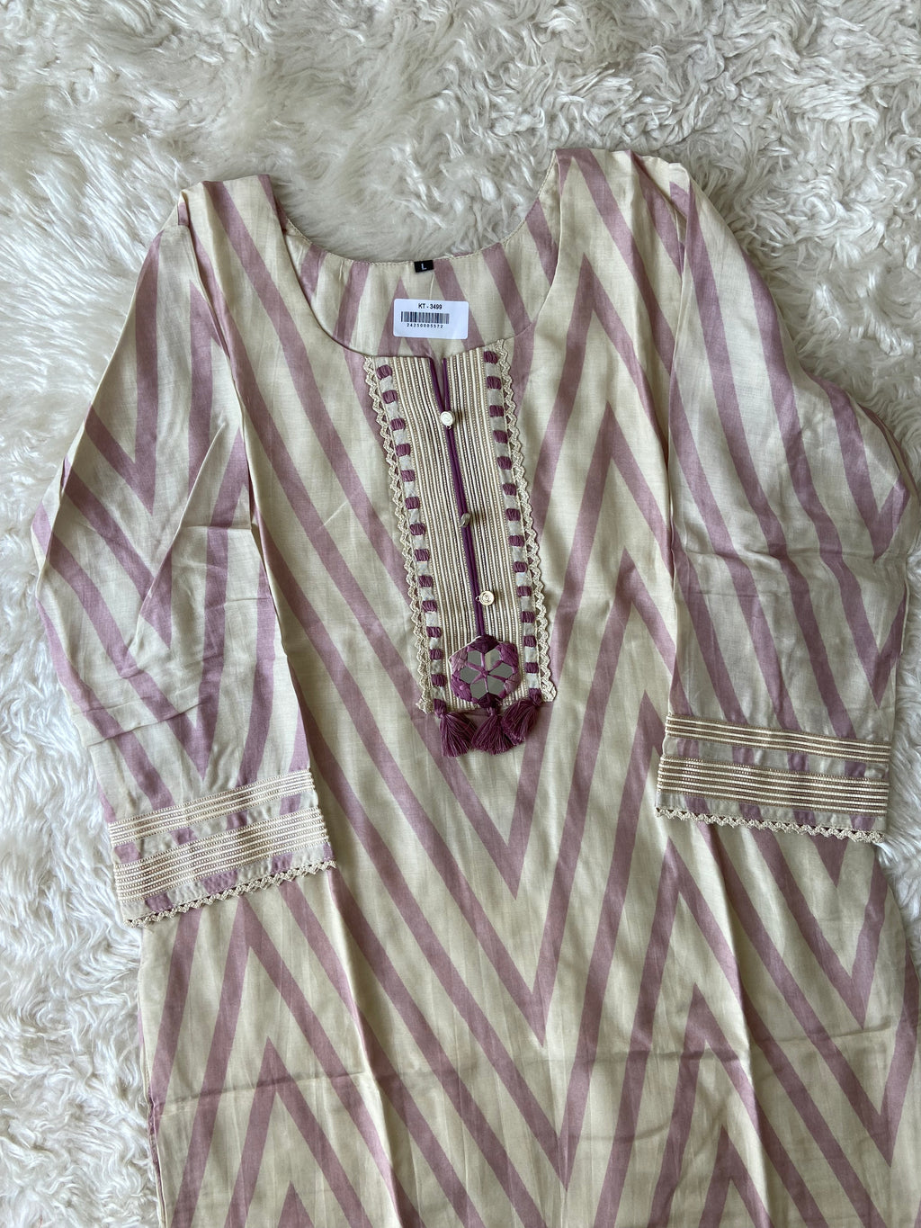 Mul Silk Kurti Pant Plazo Dupatta Set