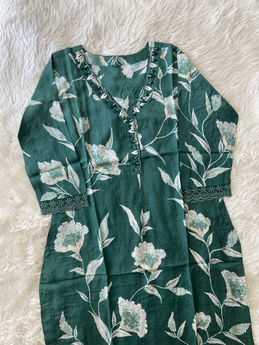Mul Silk Kurti Pant Set