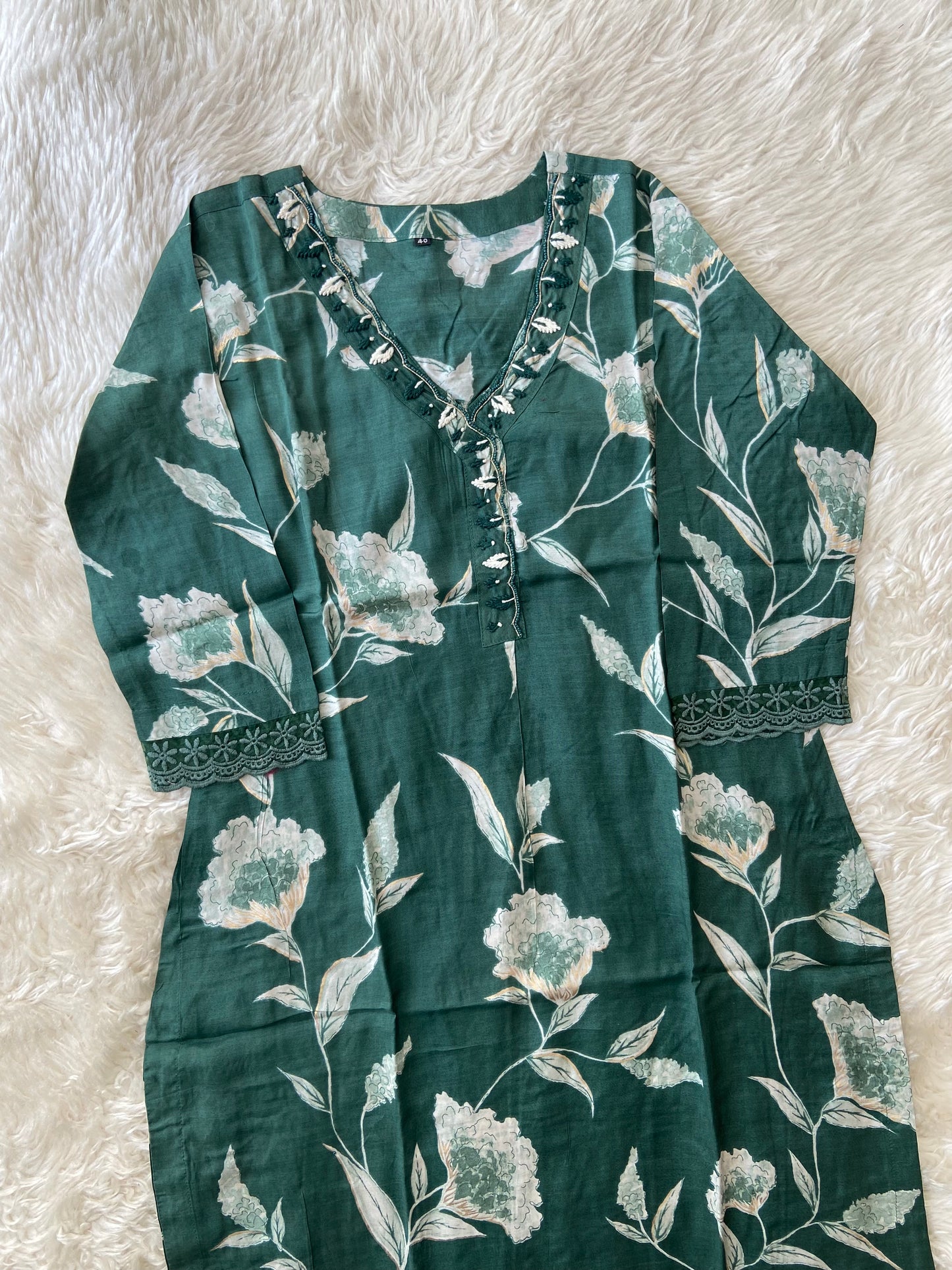 Mul Silk Kurti Pant Set
