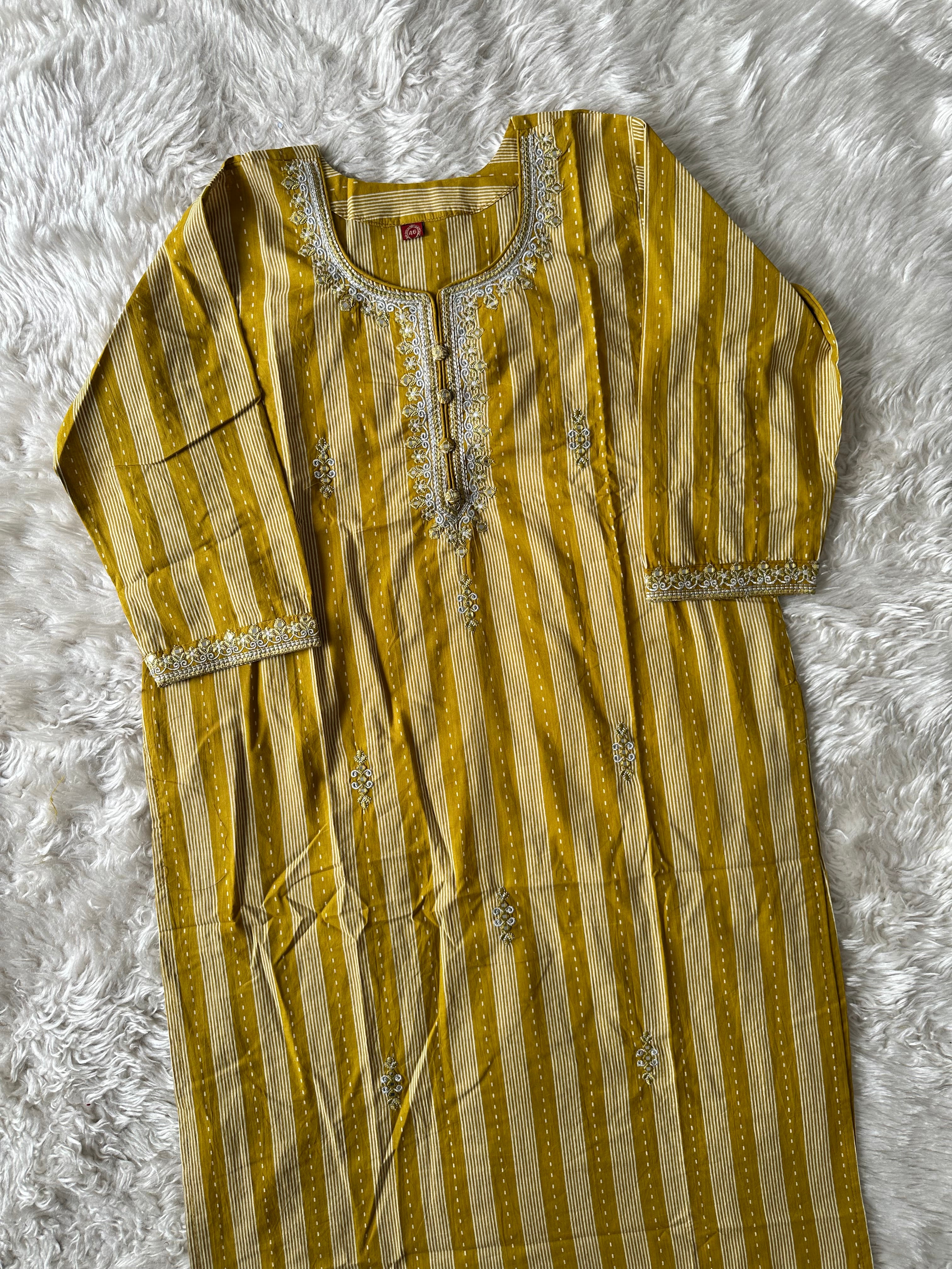 Pure Cotton Kurti Pant Dupatta Set
