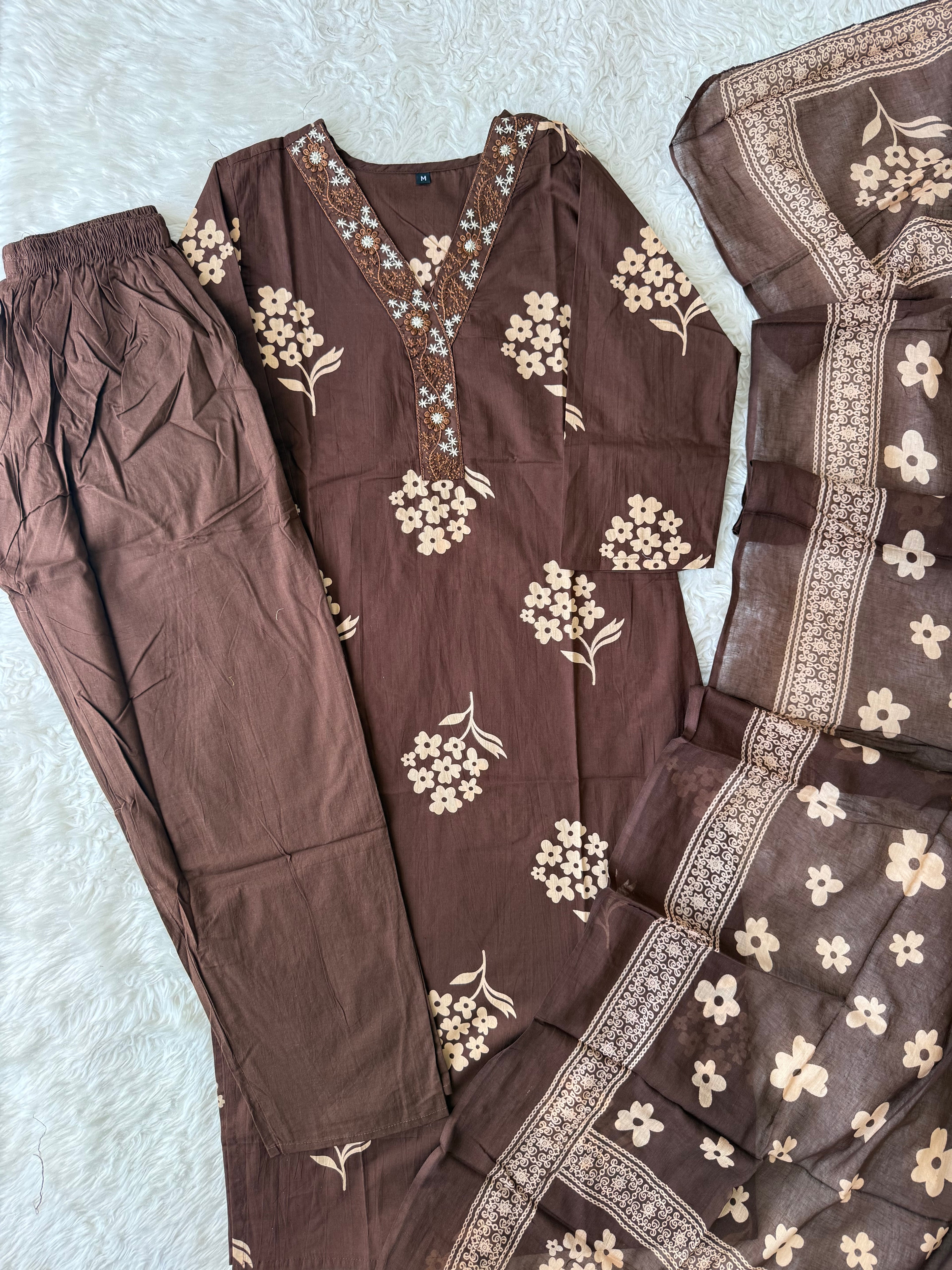 Budget Friendly Kurti Pant Dupatta Set