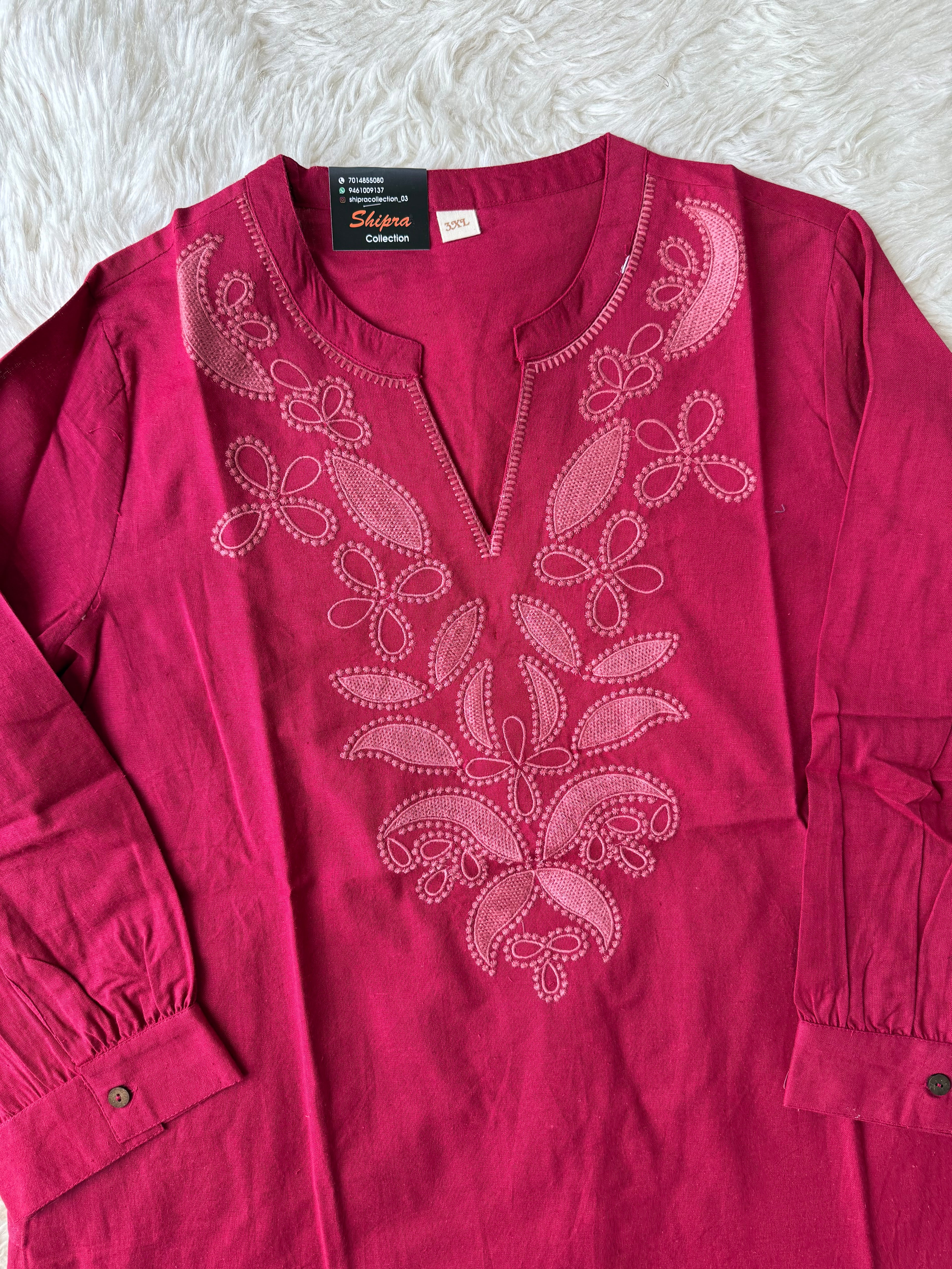 “Plus Size” Khadi Cotton Short Kurti