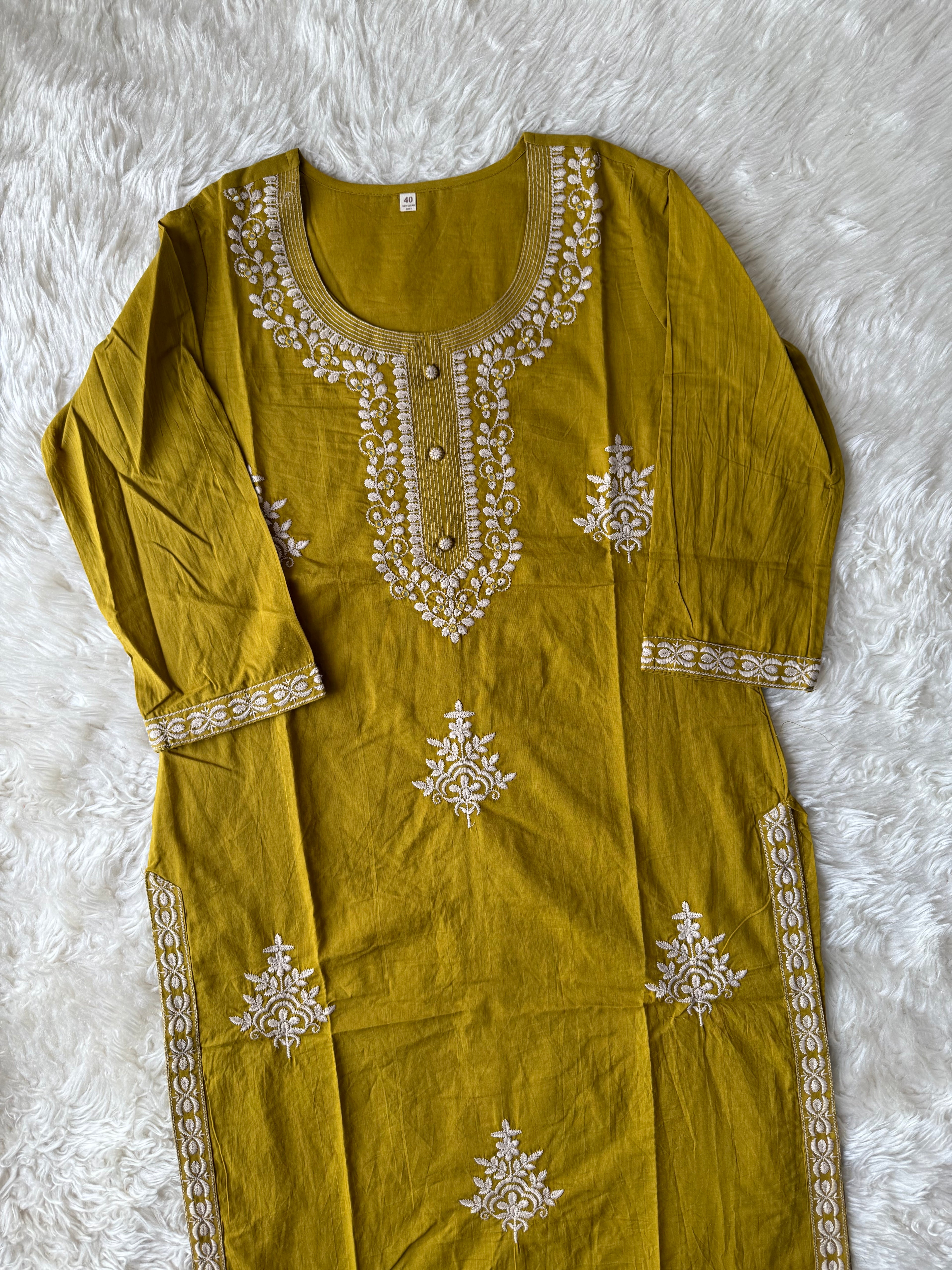 Premium Cotton Kurti Pant Dupatta Set