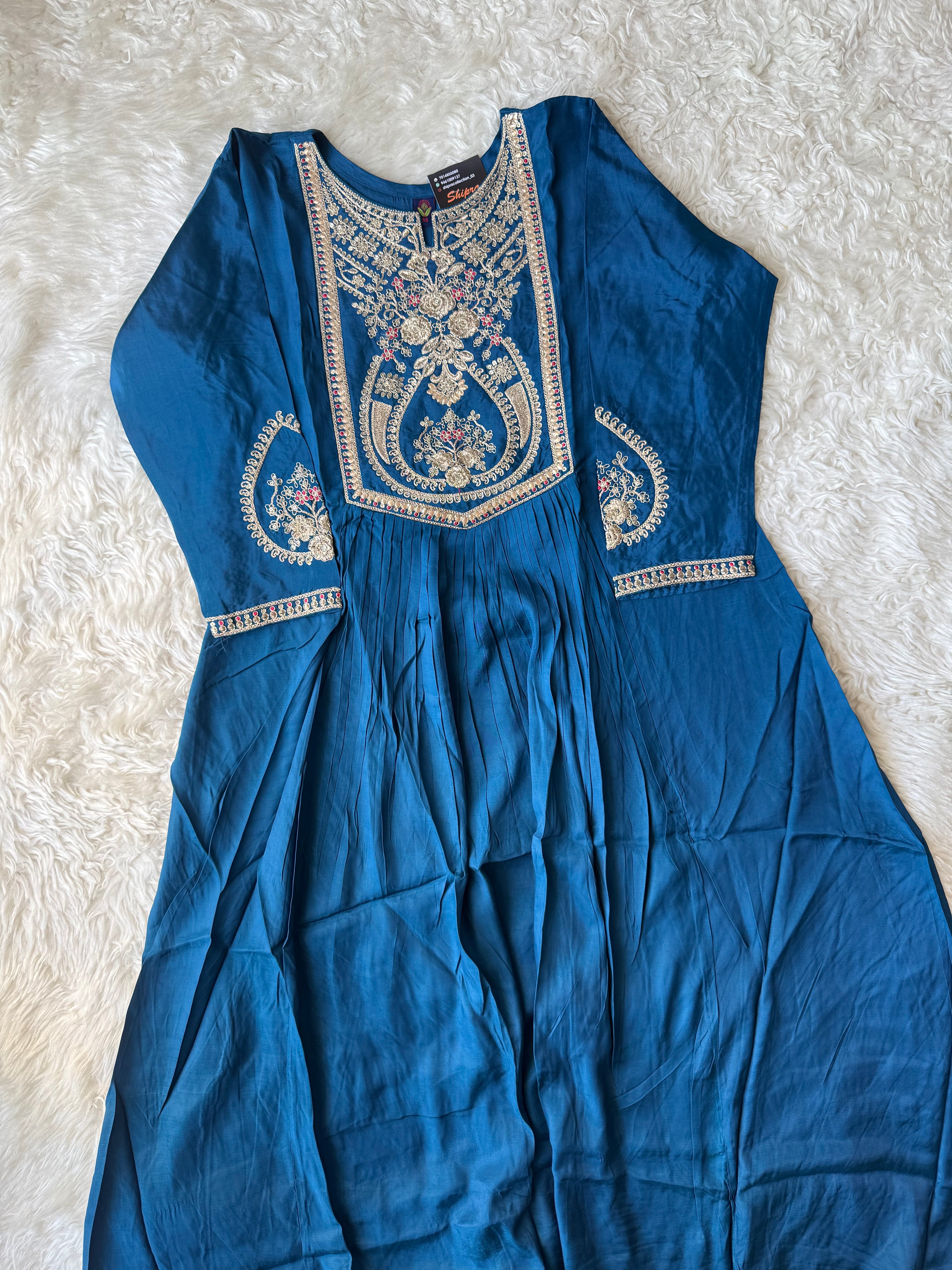 Premium Muslin Silk Kurti Pant Dupatta Set