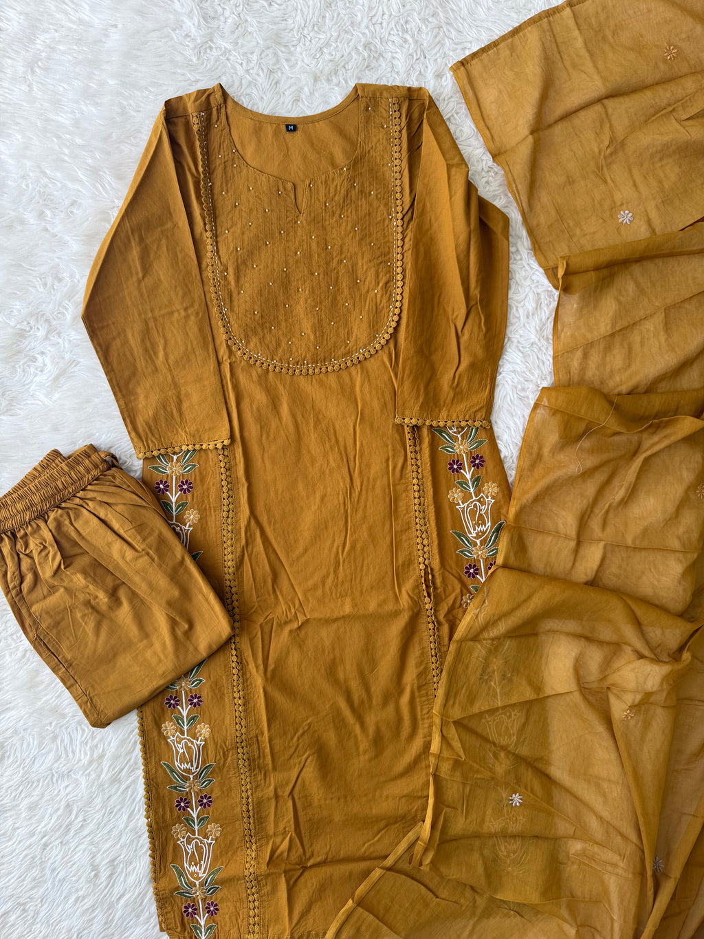 Pure Cotton Kurti Plazo Dupatta Set