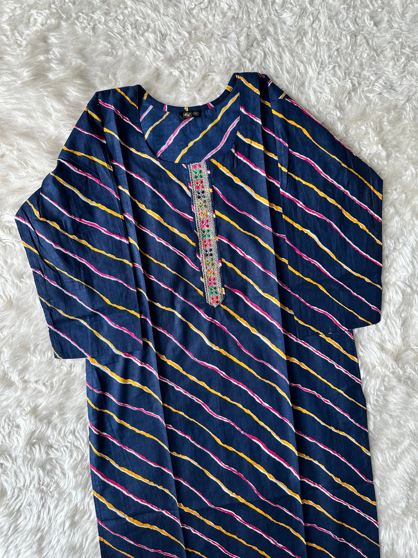 Cotton Lehariya Kurti