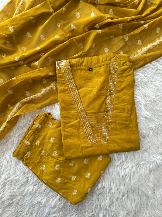 Budget Friendly Kurti Pant Dupatta Set