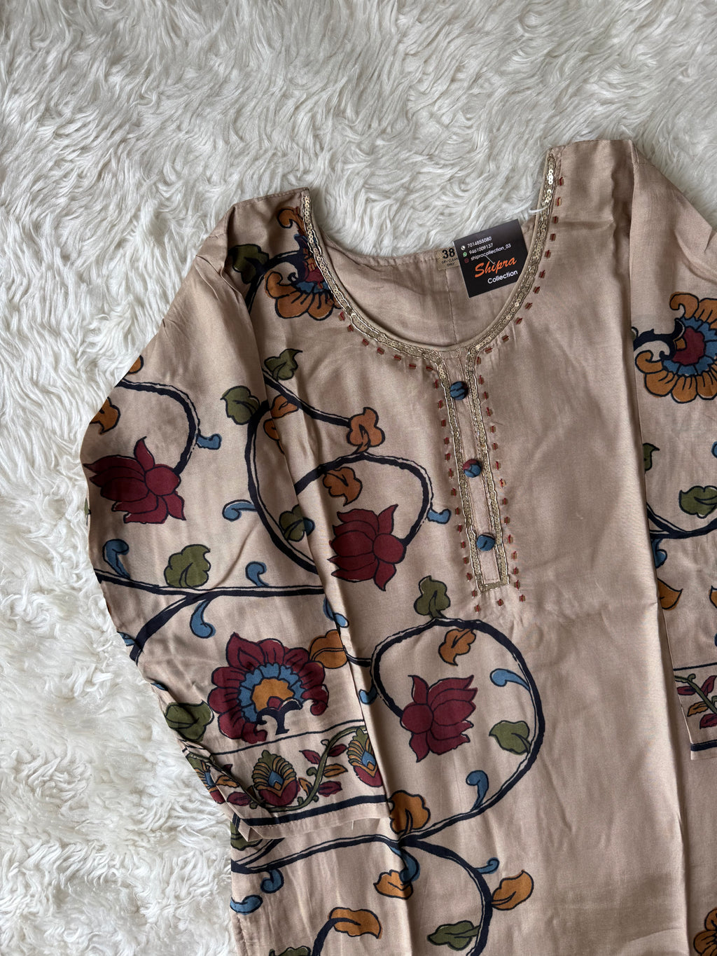 Crepe Silk Kurti Pant Dupatta Set
