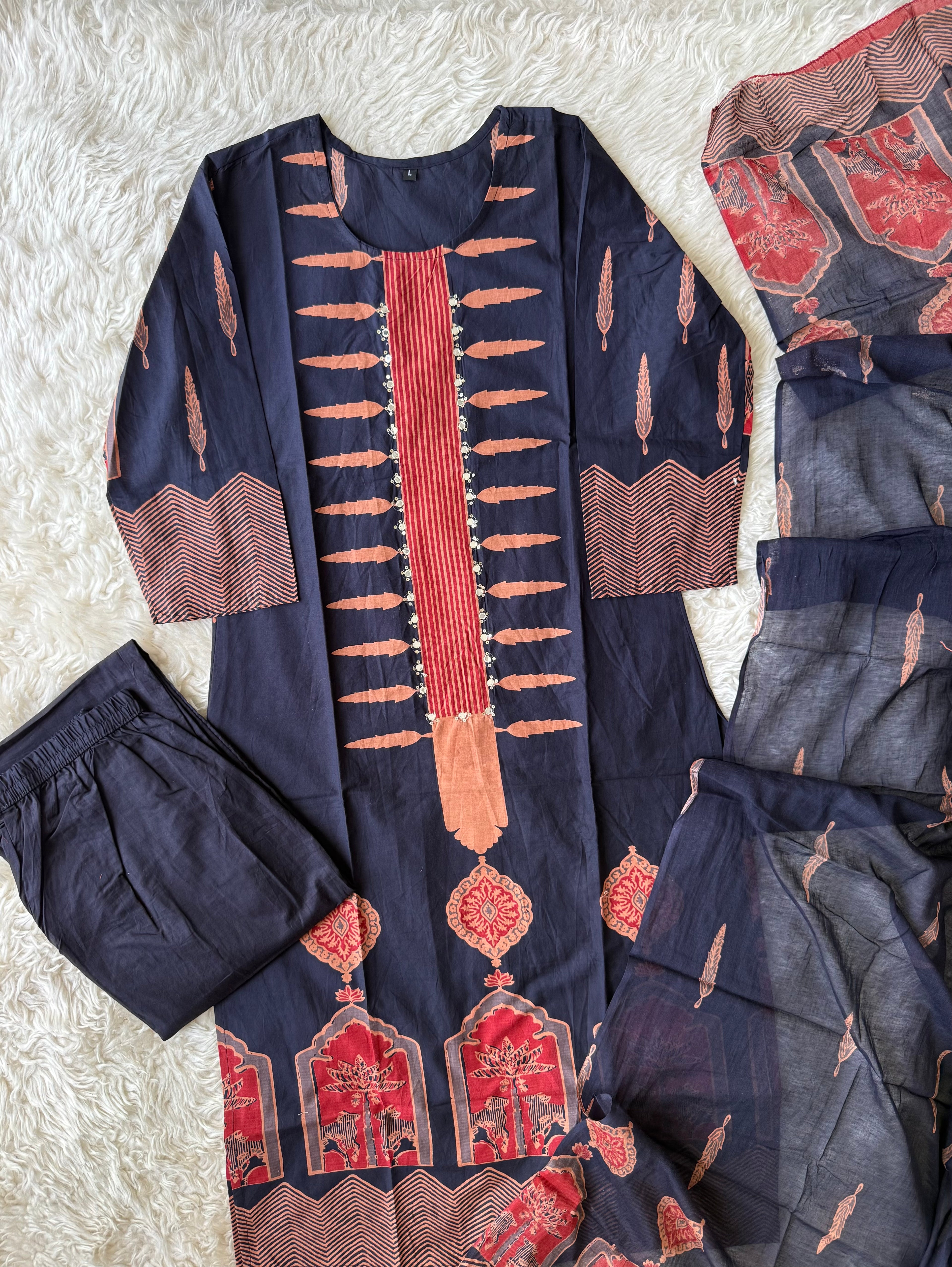 Budget Friendly Kurti Pant Dupatta Set