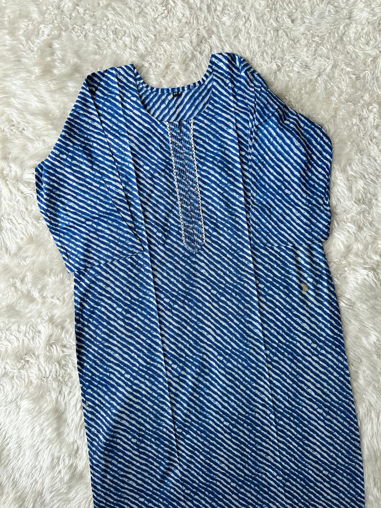 Cotton Lehariya Kurti