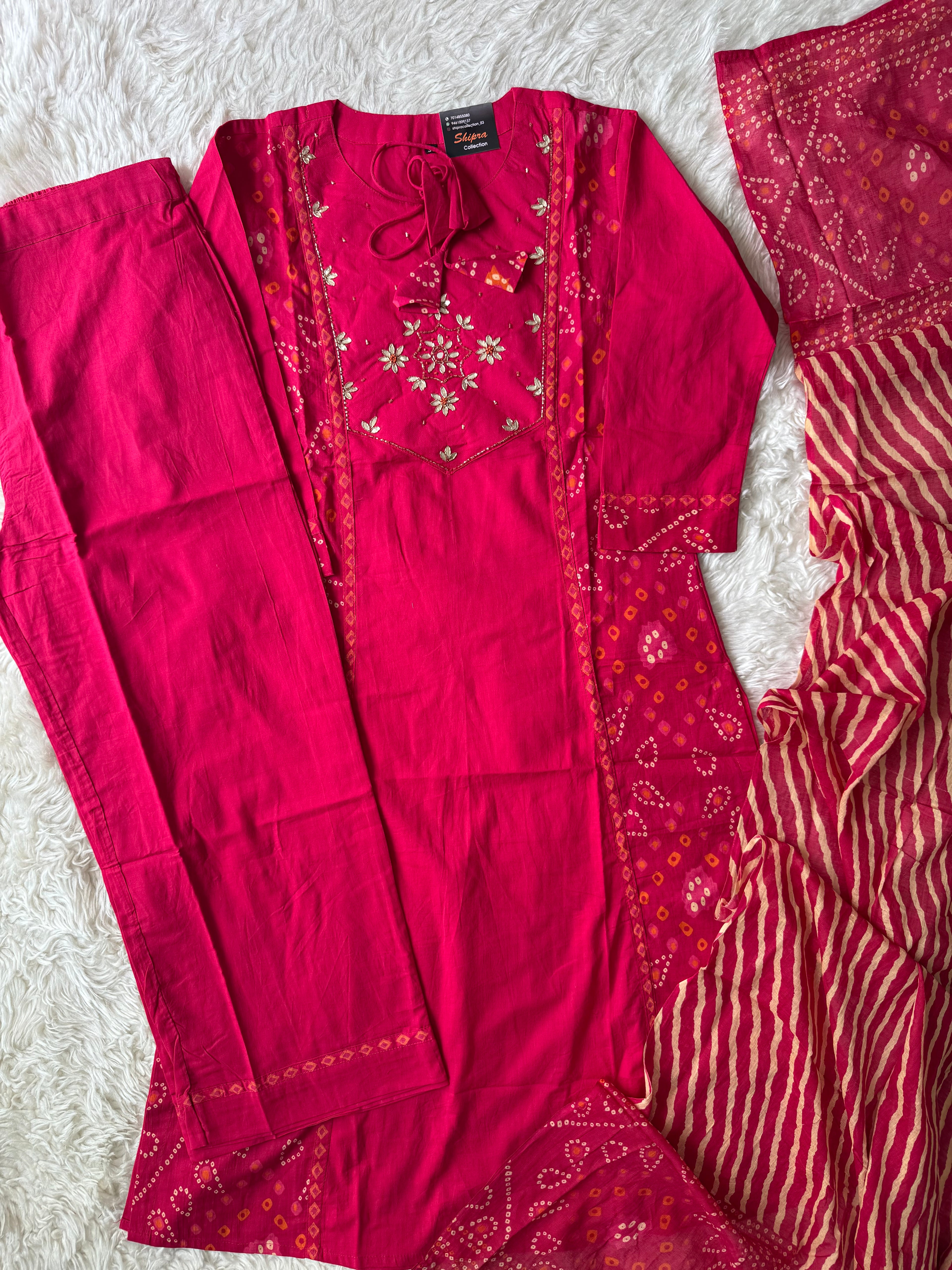 Premium Cotton Bandhani Set