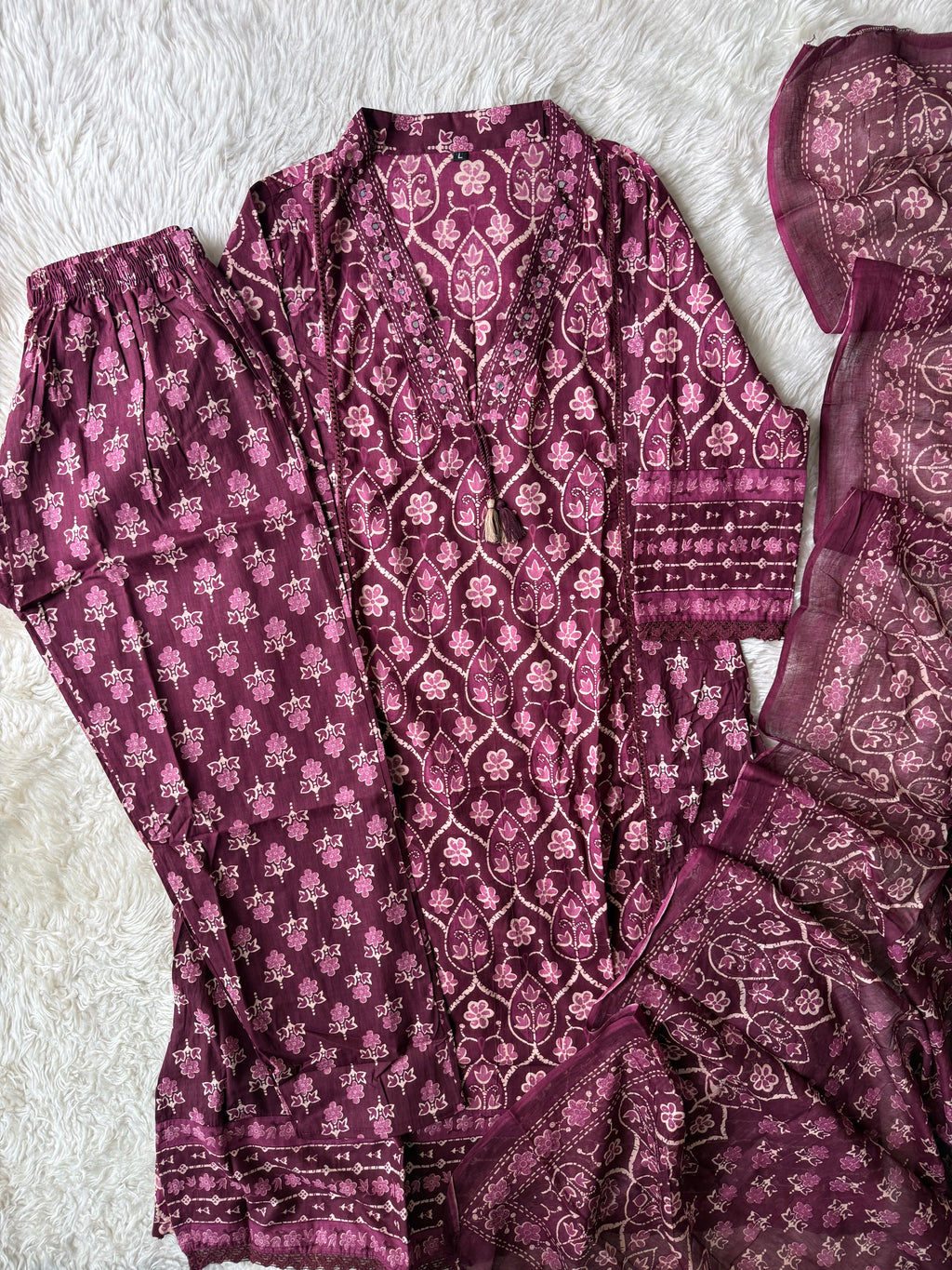 Budget Friendly Kurti Pant Dupatta Set
