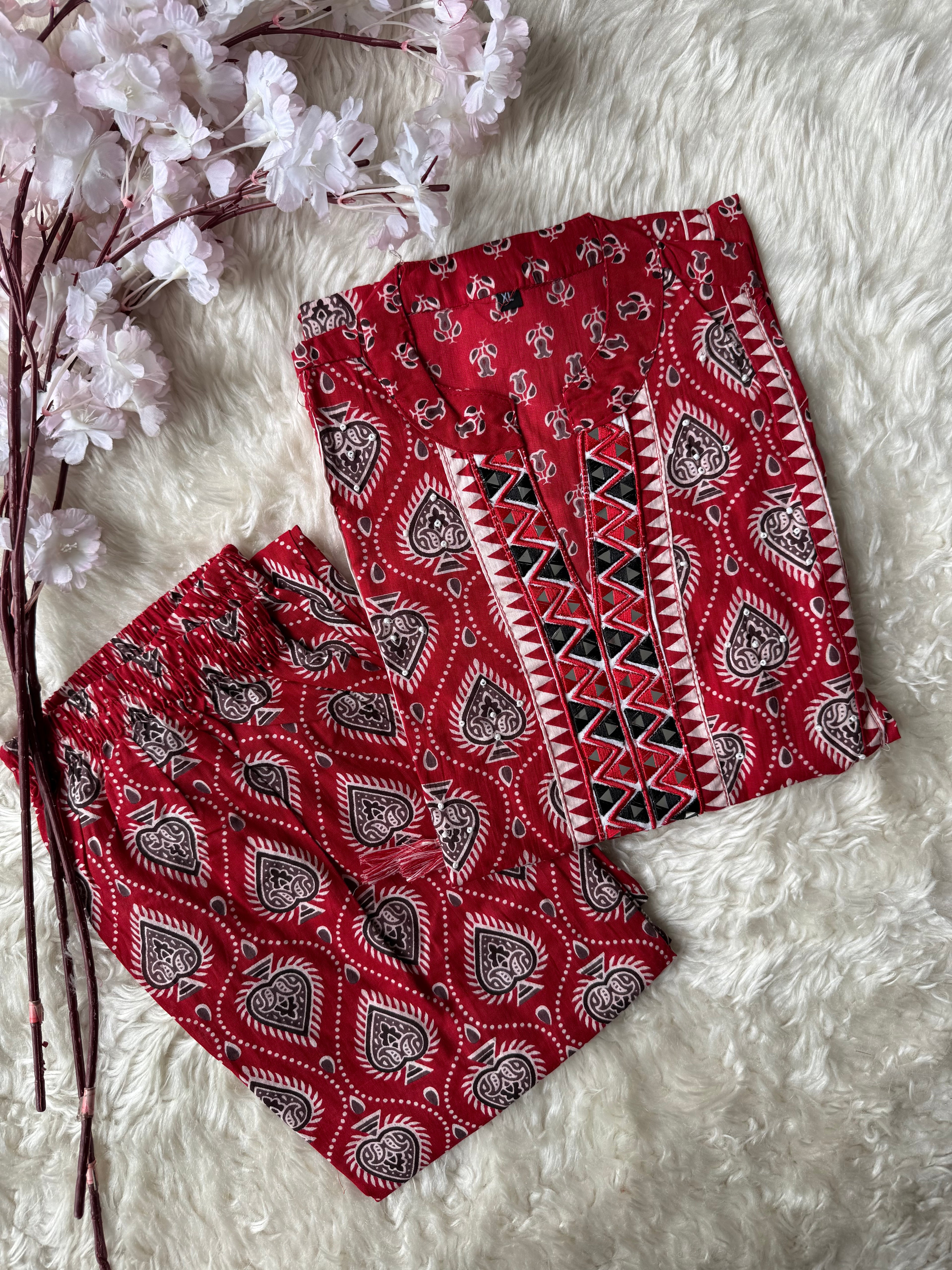 Cotton FLARE Kurti Pant Set