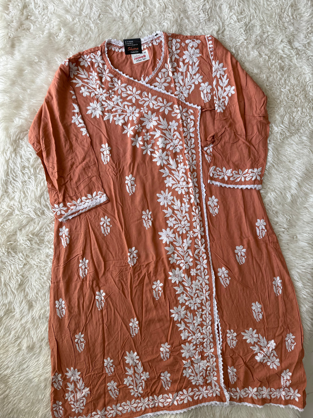 Heavy Rayon Angarkha Chikankari kurti