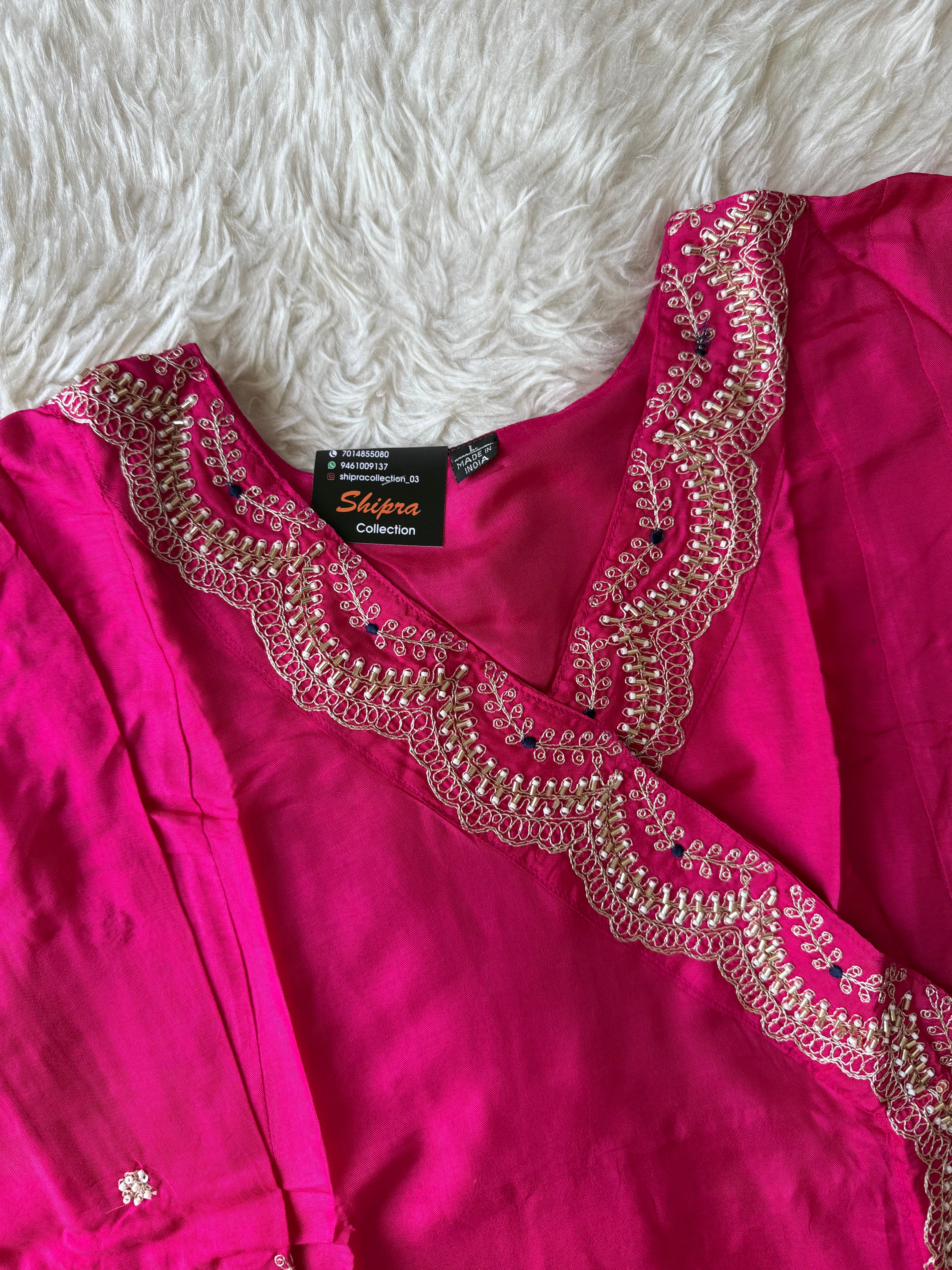 Russian Silk Kurti Pant Dupatta Set