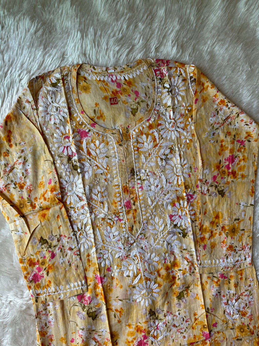 Mul Cotton Chikankari kurti