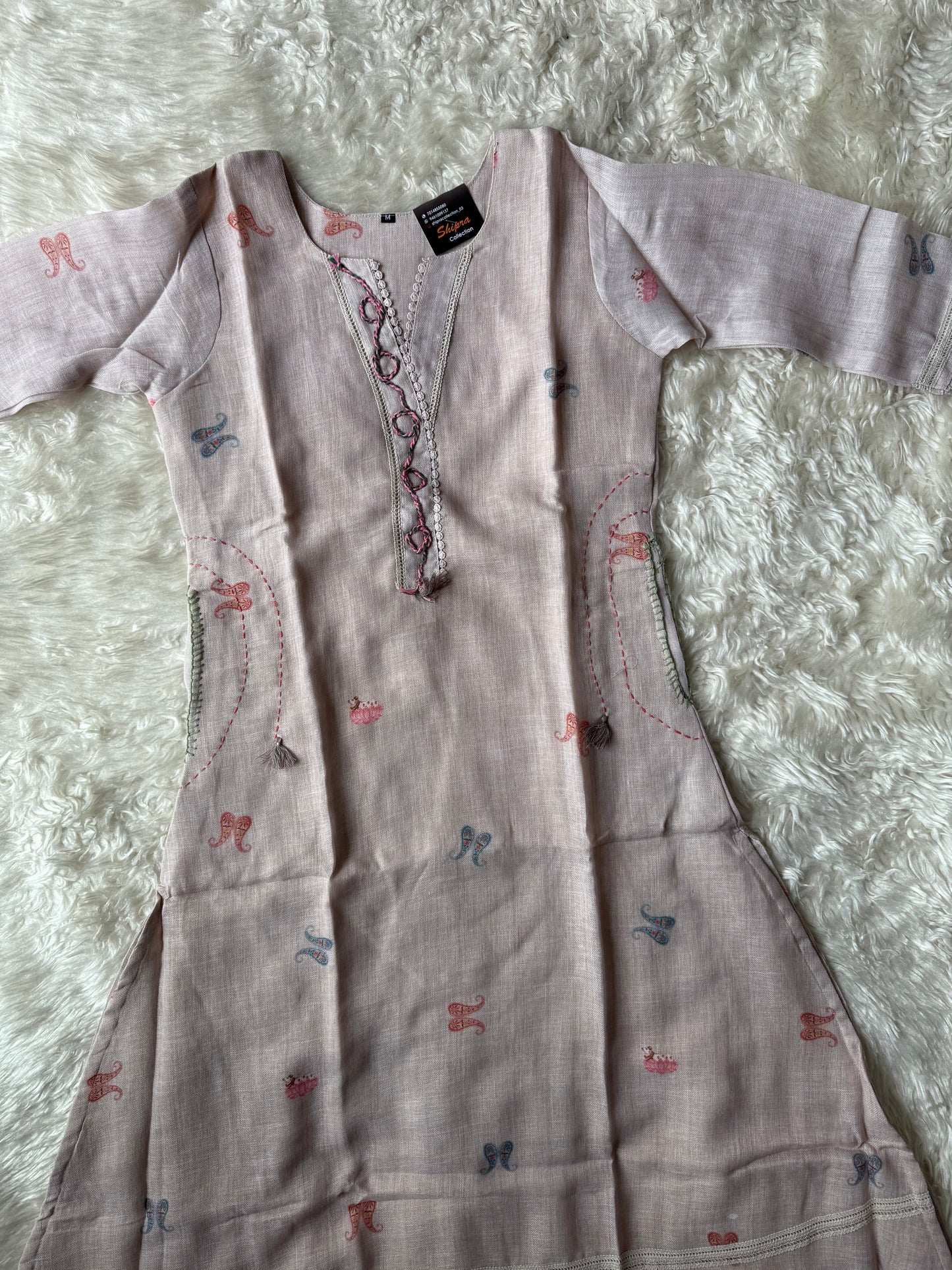 Linen Kurti Pant Dupatta Set