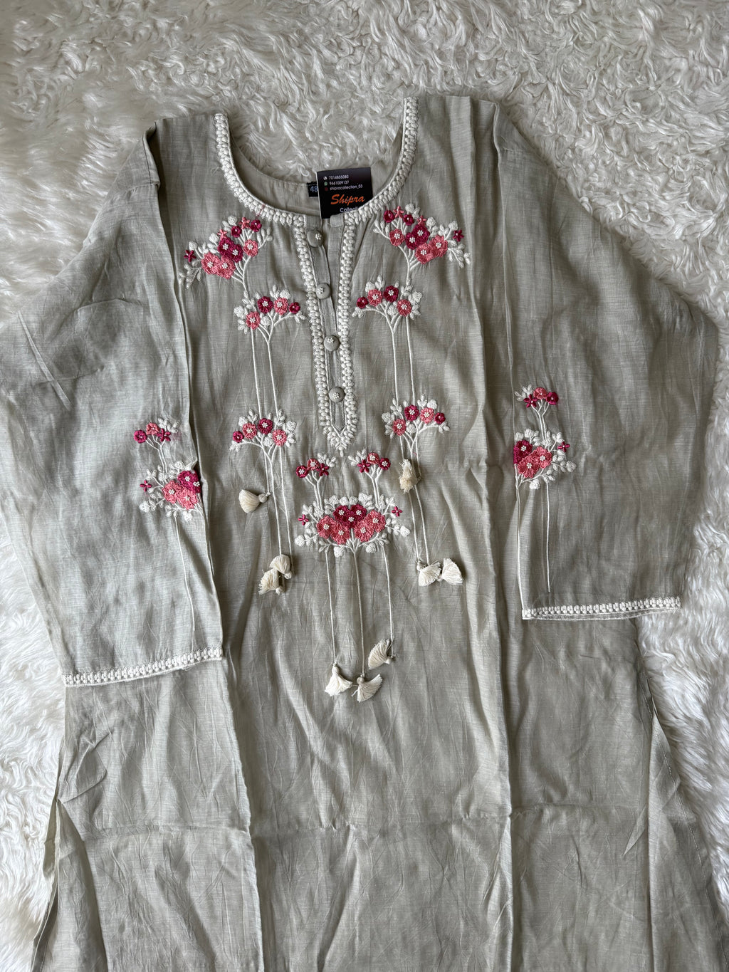 “Plus Size” Mul Chanderi Kurti Pant Dupatta Set