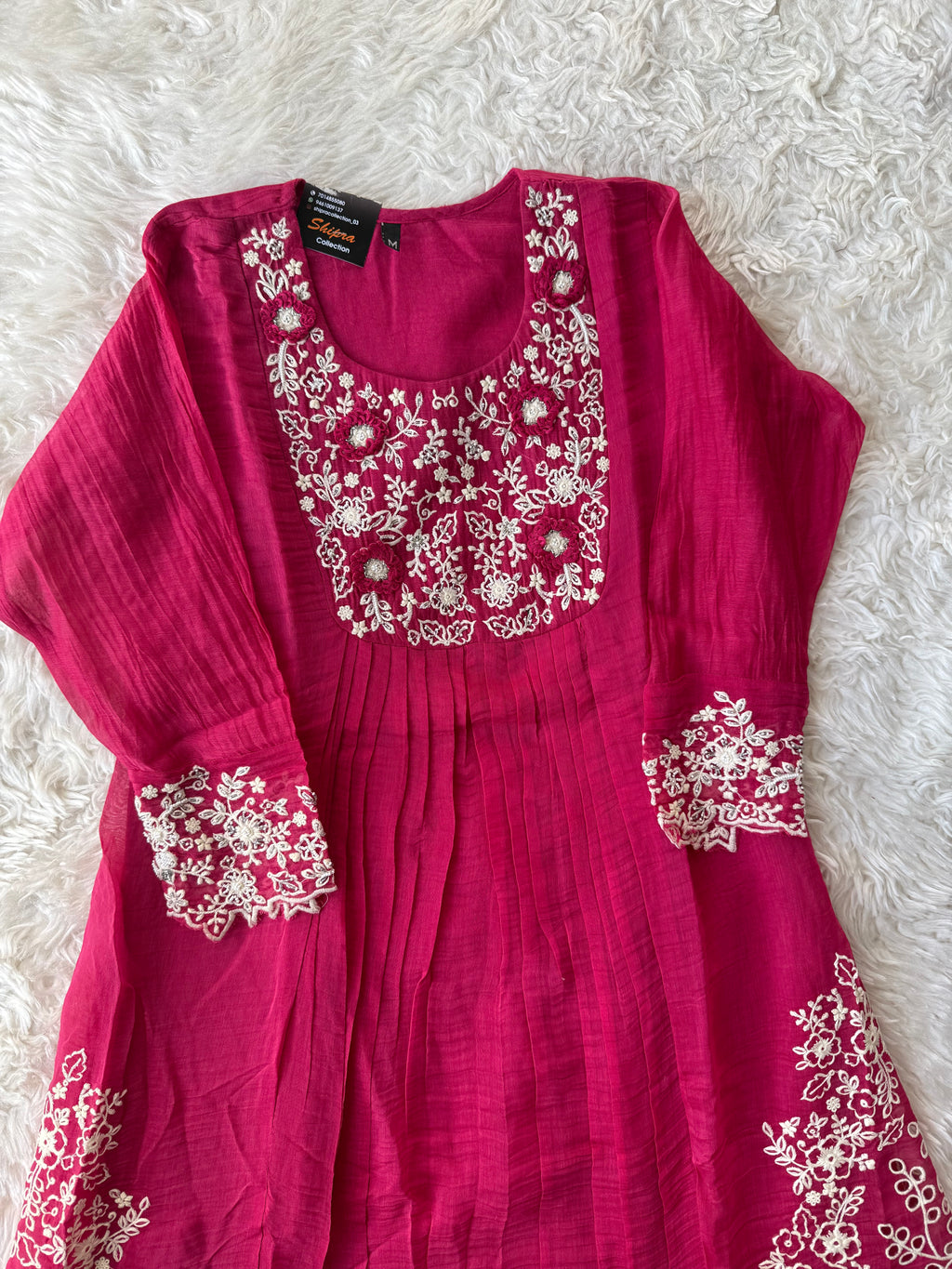 Mul Chanderi Kurti Pant Dupatta Set