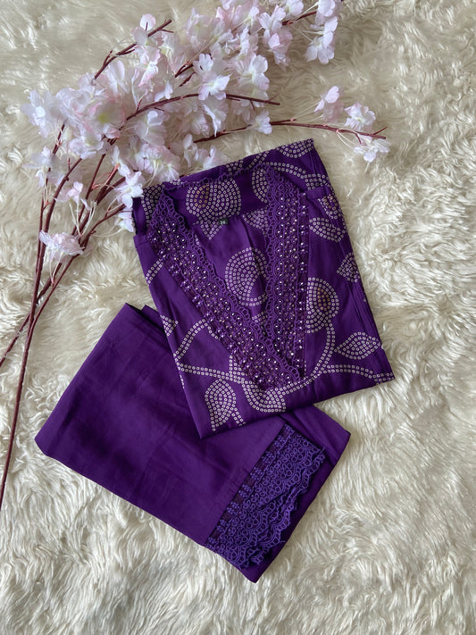 Pure Muslin Silk Kurti Pant Set