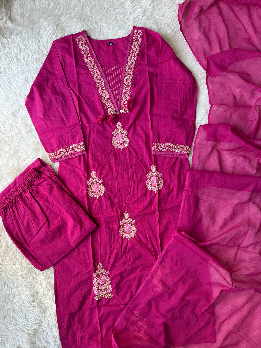 Budget Friendly Kurti Pant Dupatta Set