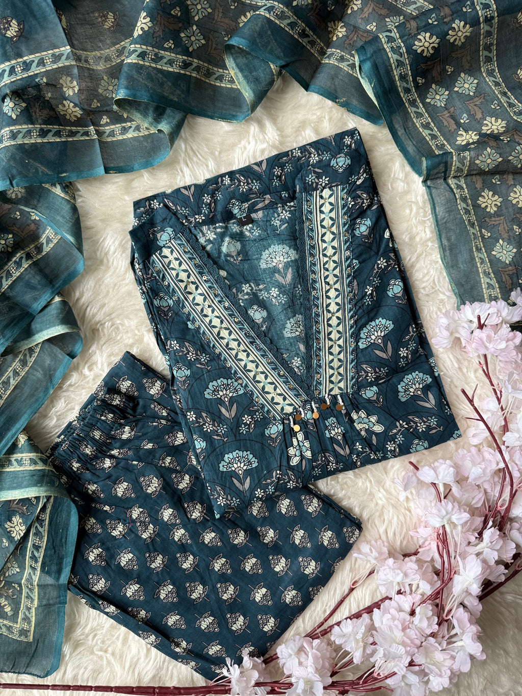 Budget Friendly Kurti Pant Dupatta Set