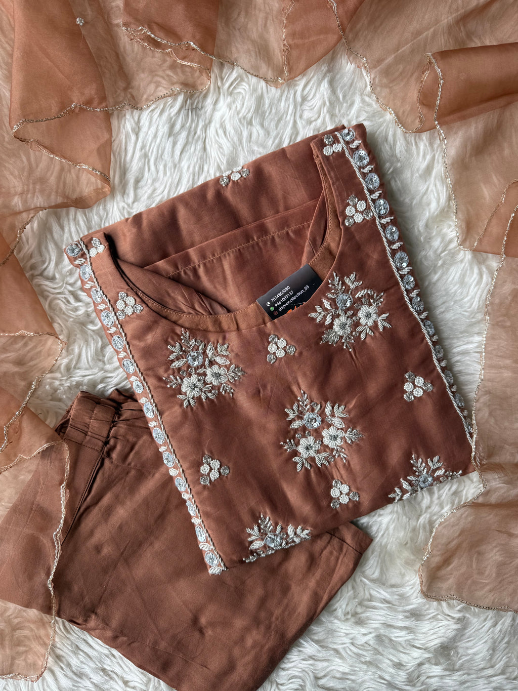 “Plus Size” Pure Chanderi Silk Kurti Pant Dupatta Set