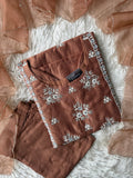“Plus Size” Pure Chanderi Silk Kurti Pant Dupatta Set