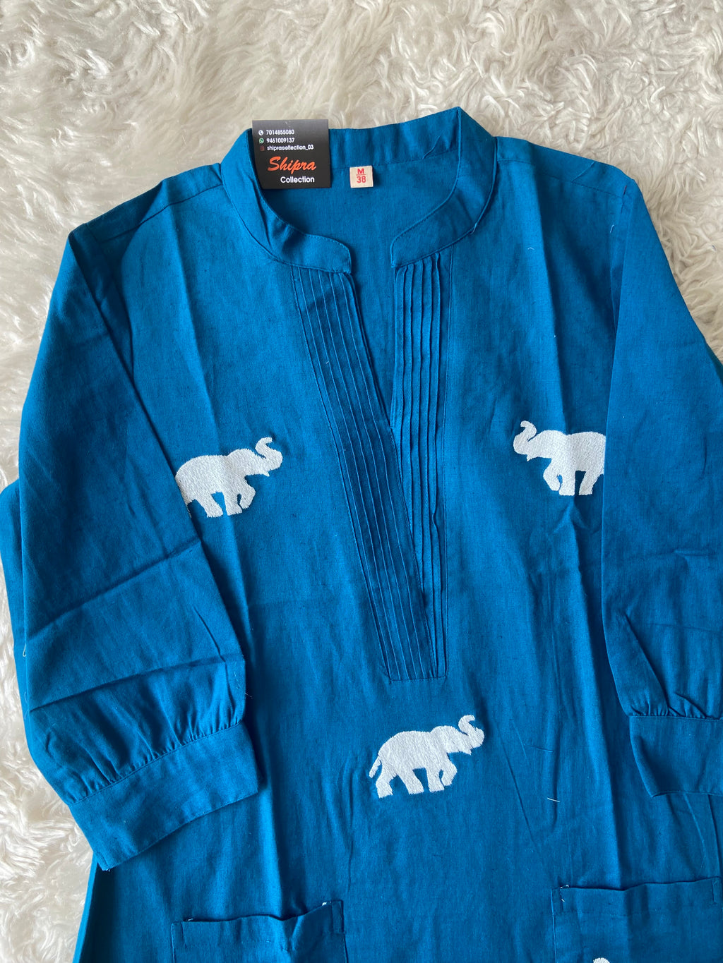Elephant A-line Kurti Plazo Set