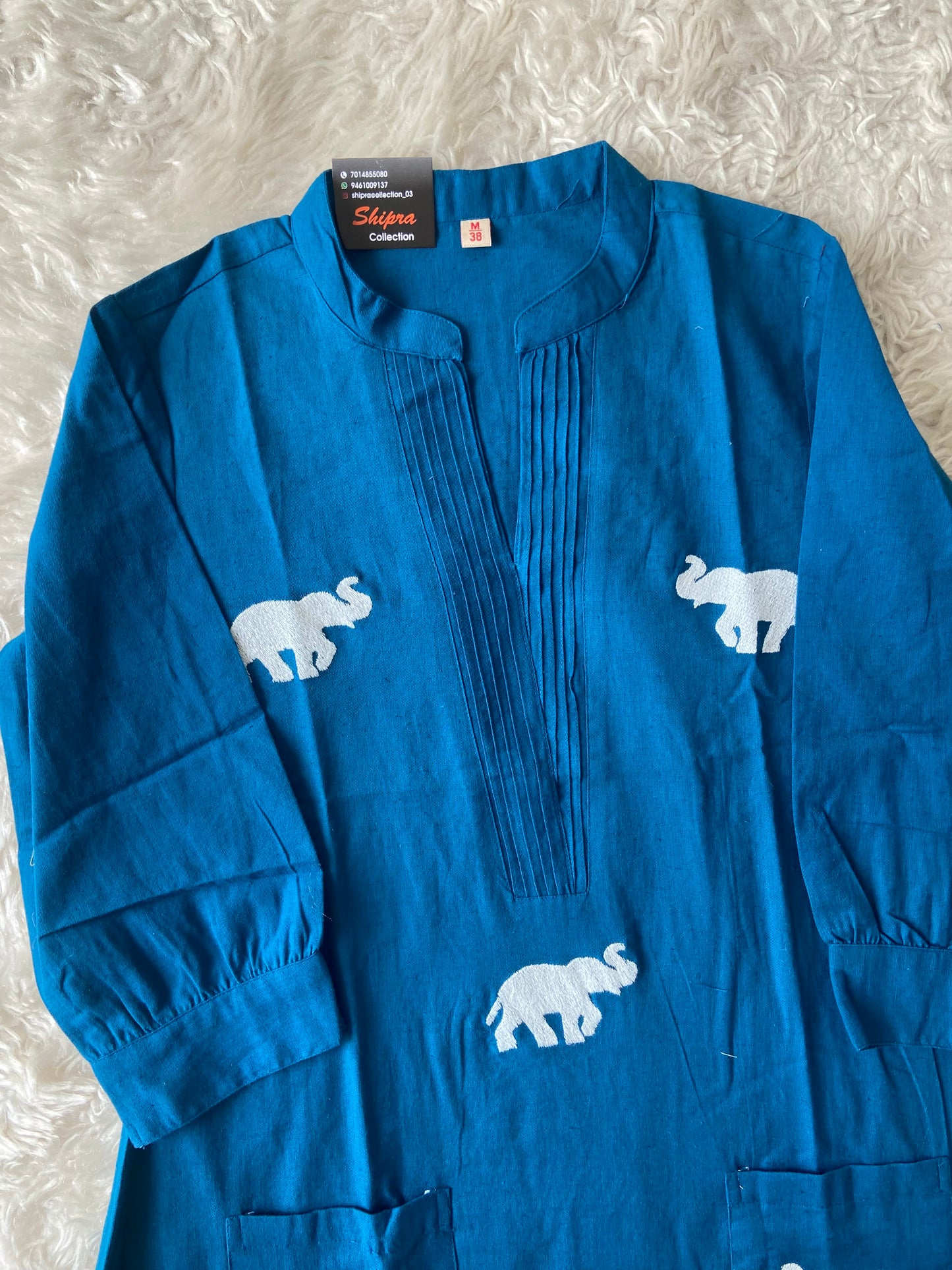 Elephant A-line Kurti Plazo Set