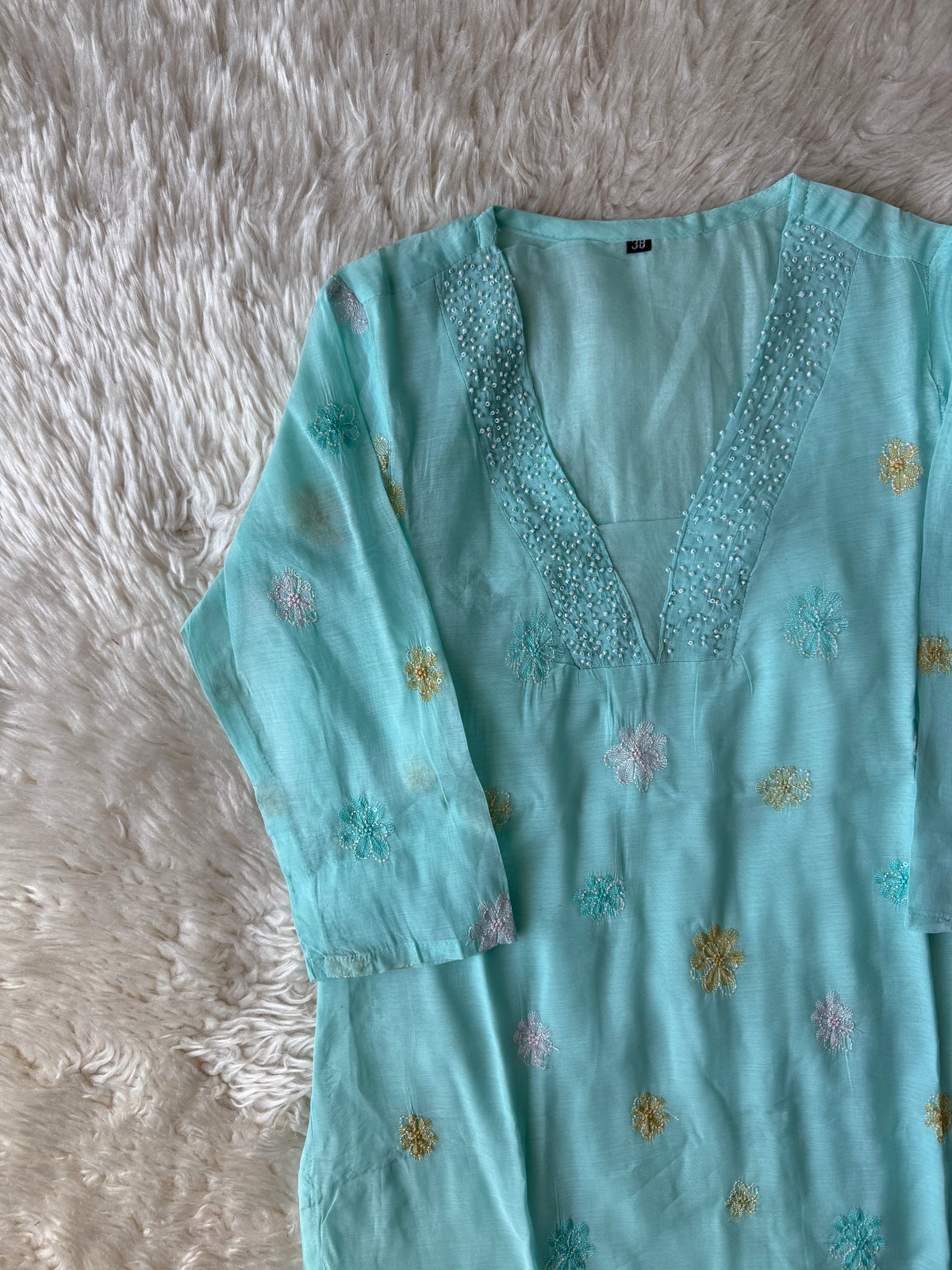 Mul Chanderi Kurti Pant Dupatta Set