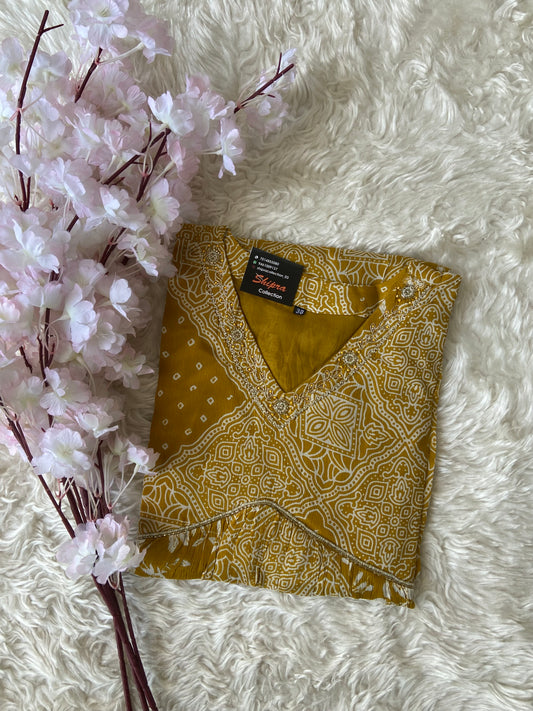 Pure Chinon Kurti Full Sleeves