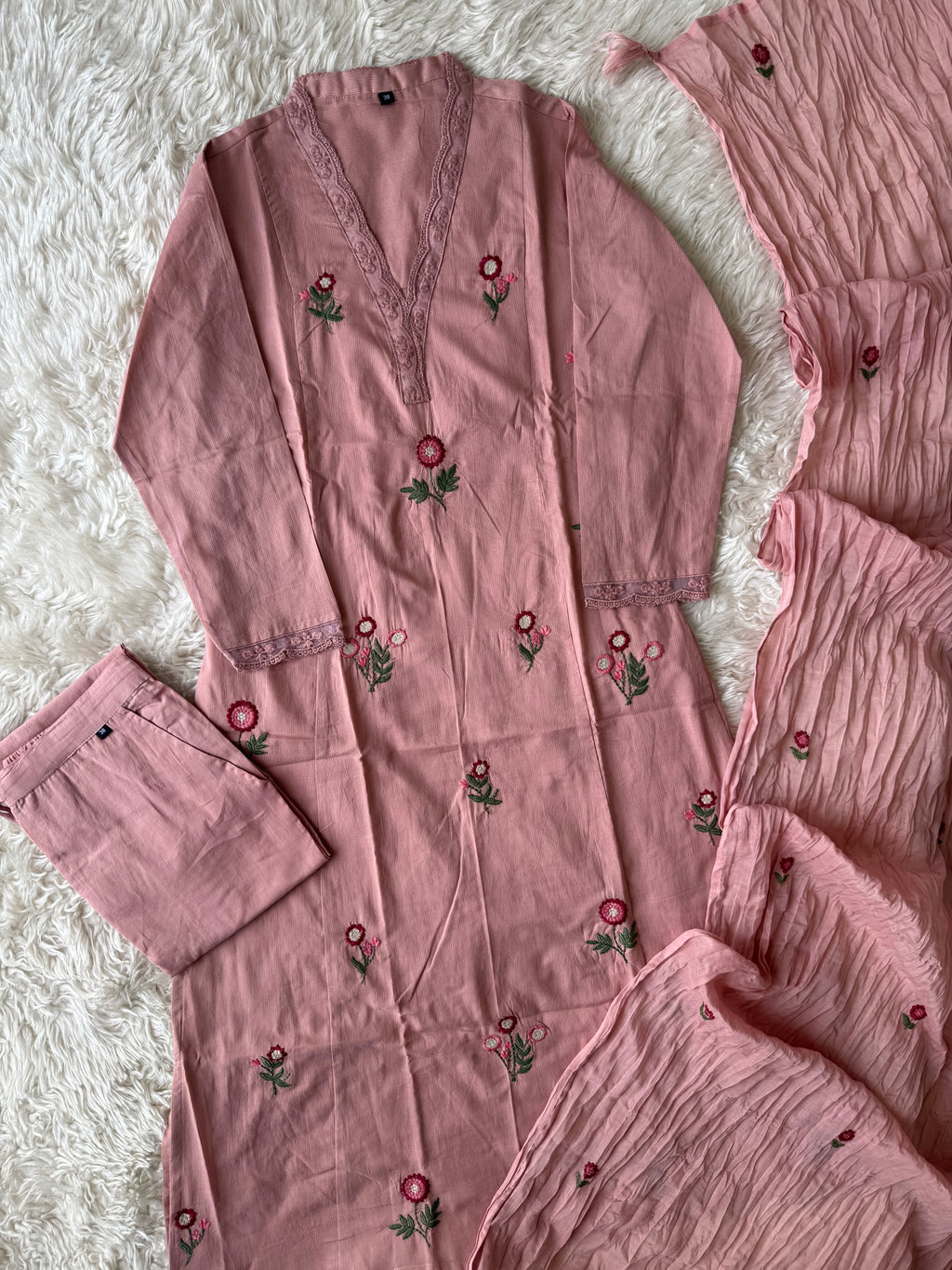 Premium Cotton Kurti Pant Dupatta Set