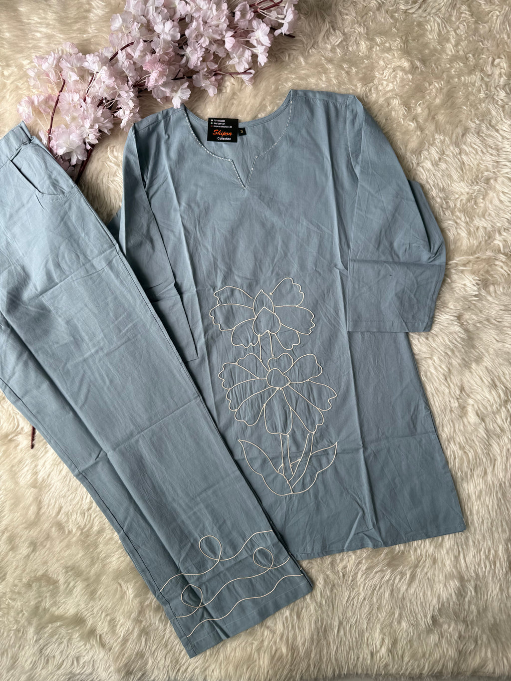 Breathable Cotton thread Work Co-ord Set
