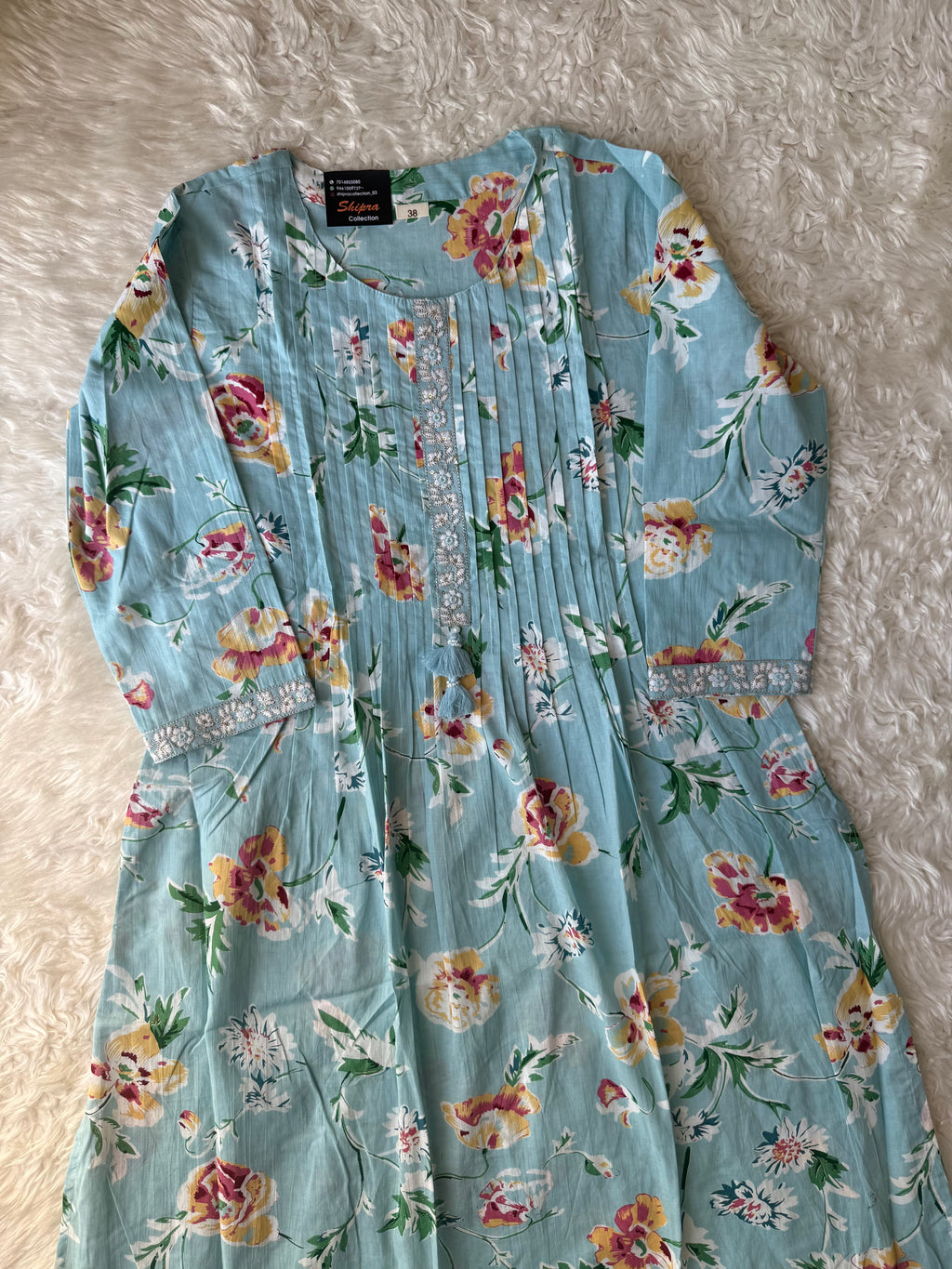 Premium Cotton Aline Kurti Pant Dupatta Set