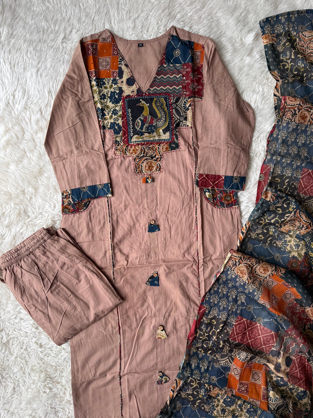 Pure Cotton Kurti Plazo Dupatta Set