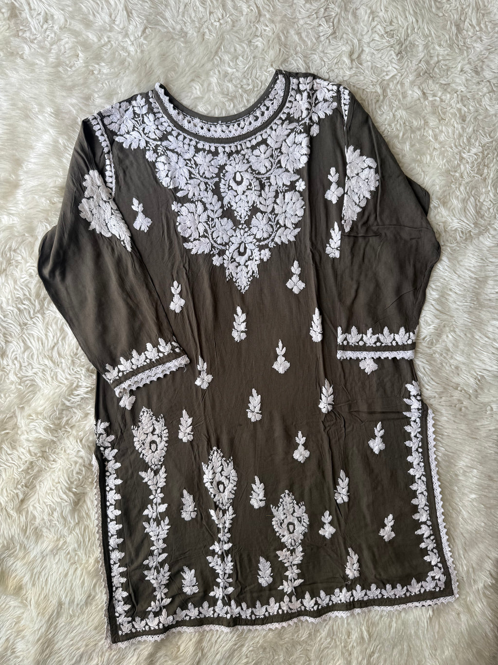 Heavy Rayon Chikankari Kurti Afghani Pant Set