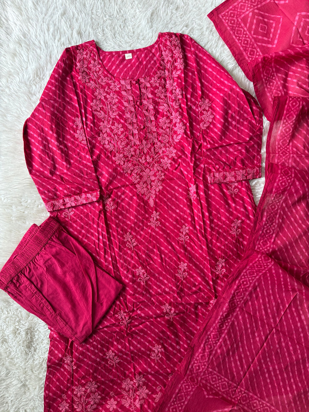 Premium Cotton Kurti Pant Dupatta Set