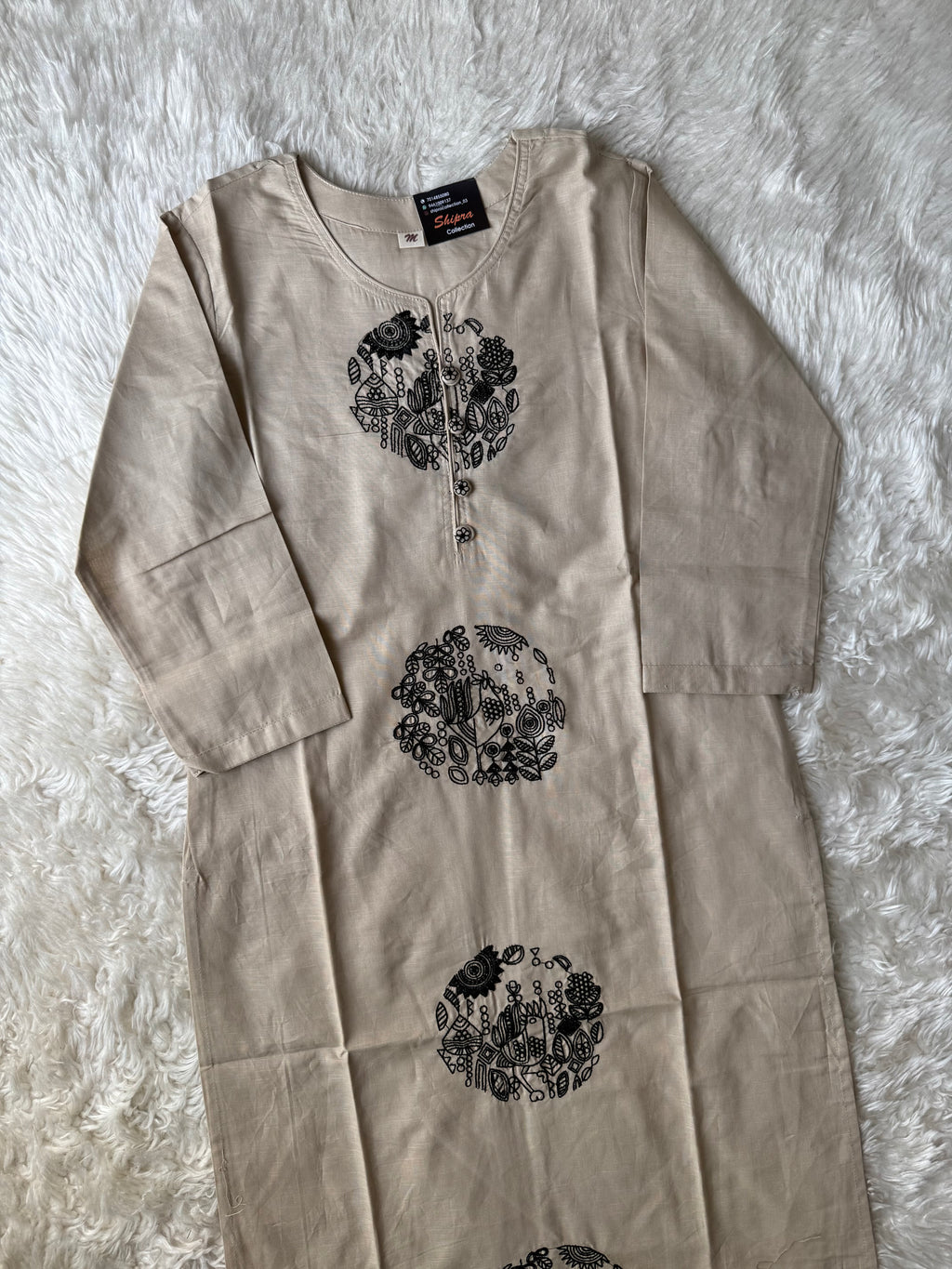 Slub Cotton Kurti Pant Set