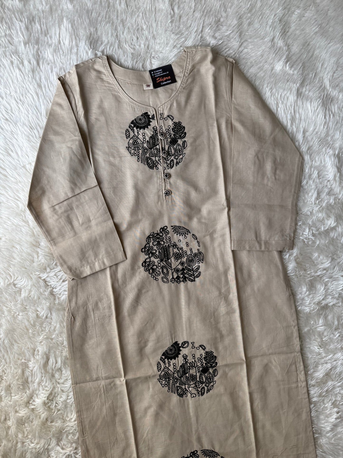 Slub Cotton Kurti Pant Set