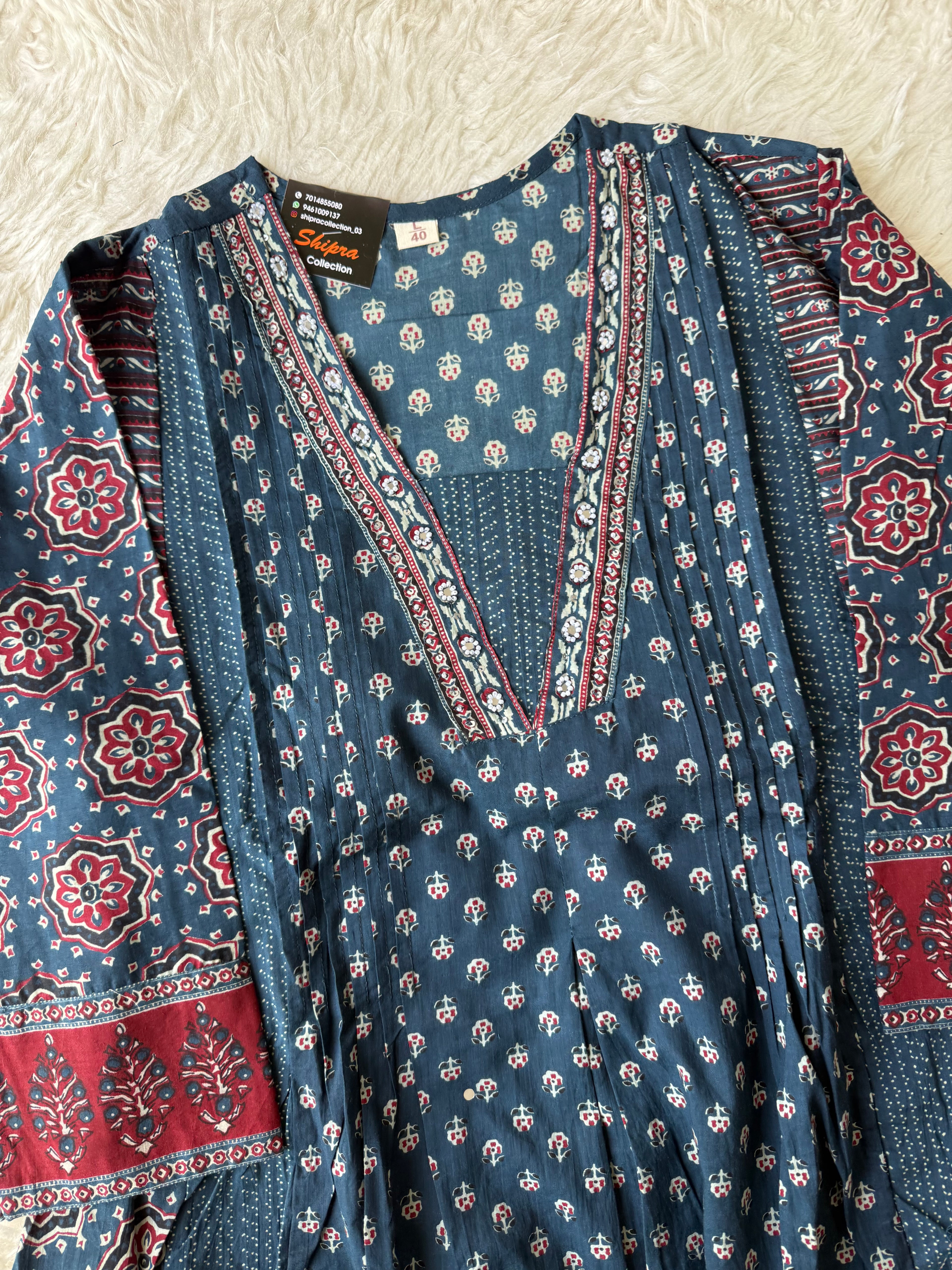 Premium Cotton Kurti plazo Dupatta Set