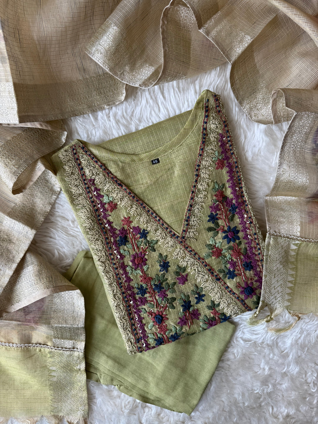 “Plus Size” Doriya Kurti Pant Dupatta Set