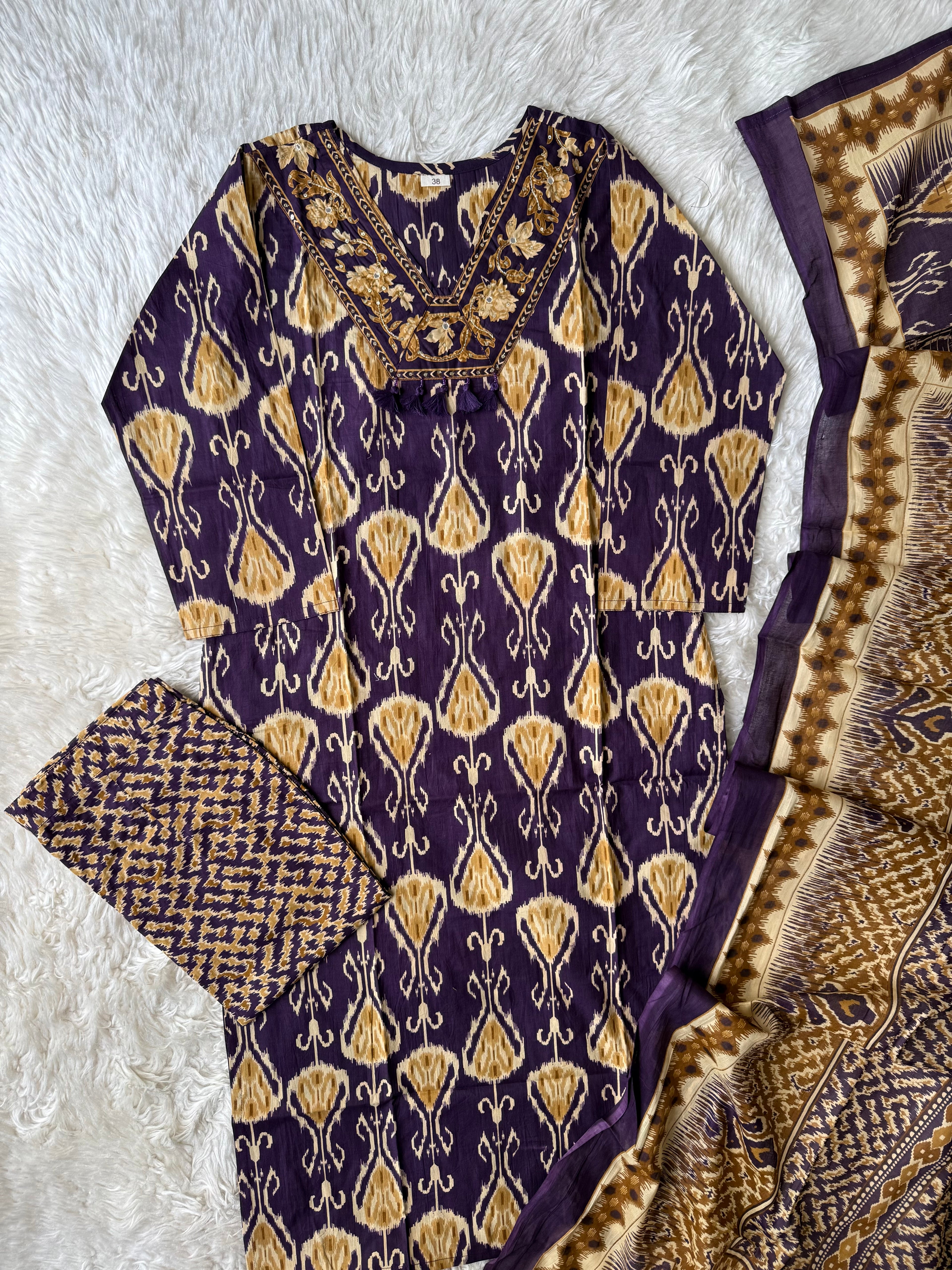 Premium Cotton Kurti Pant Dupatta Set