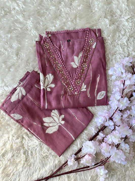 Pure Muslin Silk Co-ord Set