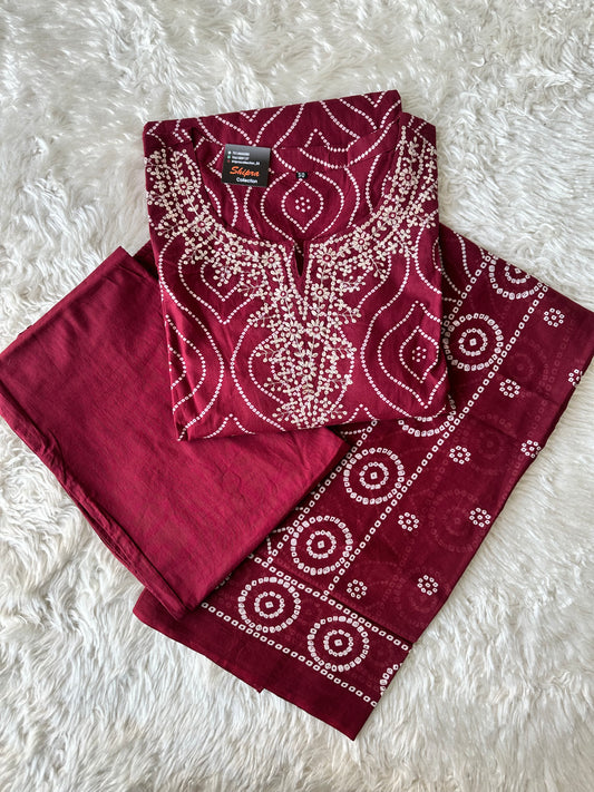 Premium Cotton Kurti Pant Dupatta Set